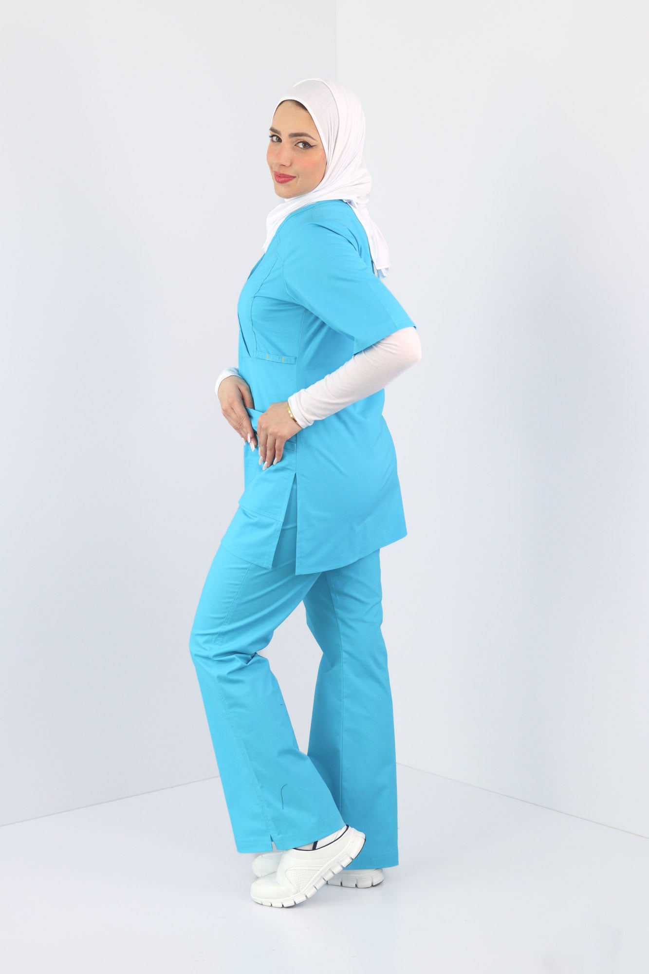 Verity V neck Top & Grace Leg Pant Scrub set - 6402-5402