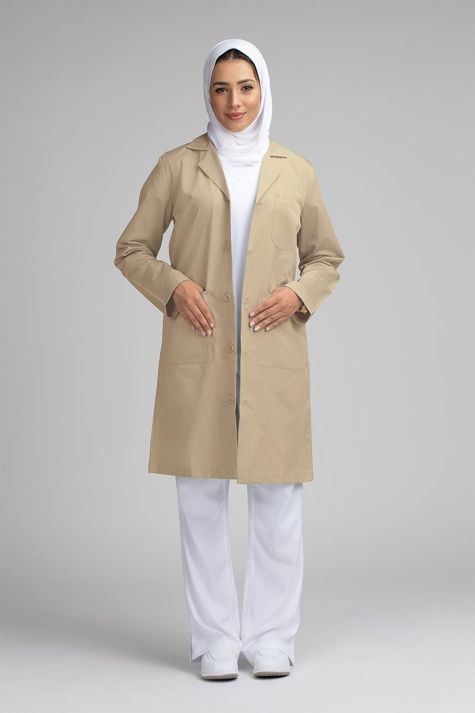 Unisex Long Jacket / Lab Coat - SC101C Khaki