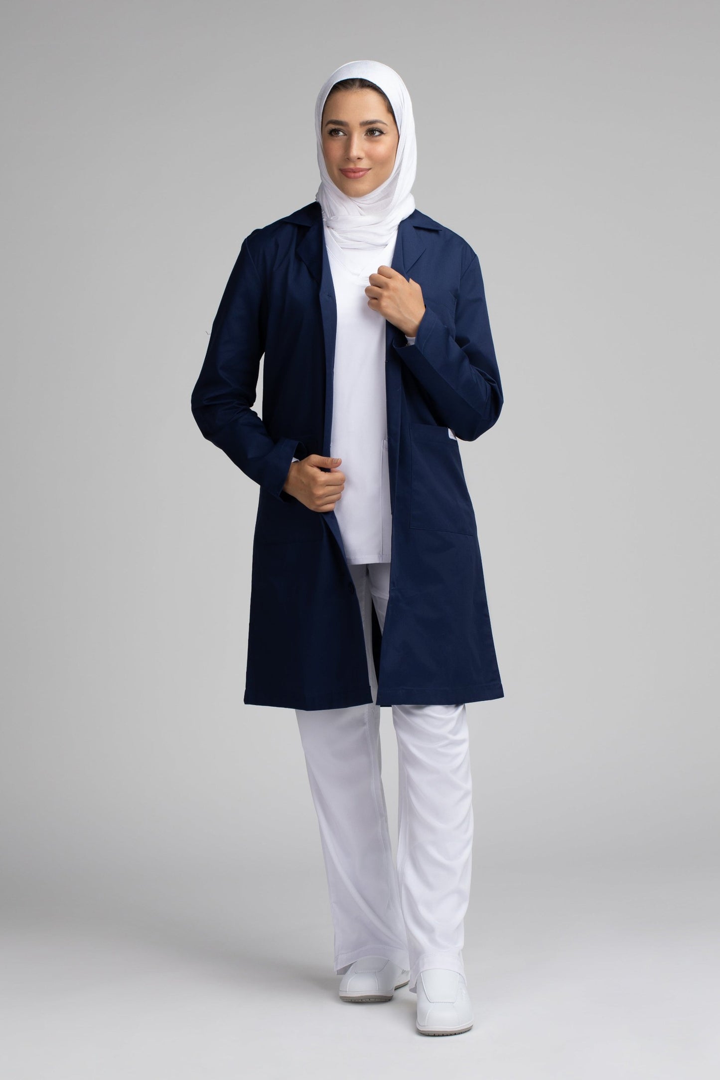 Unisex Long Jacket / Lab Coat- SC101C Navy Blue