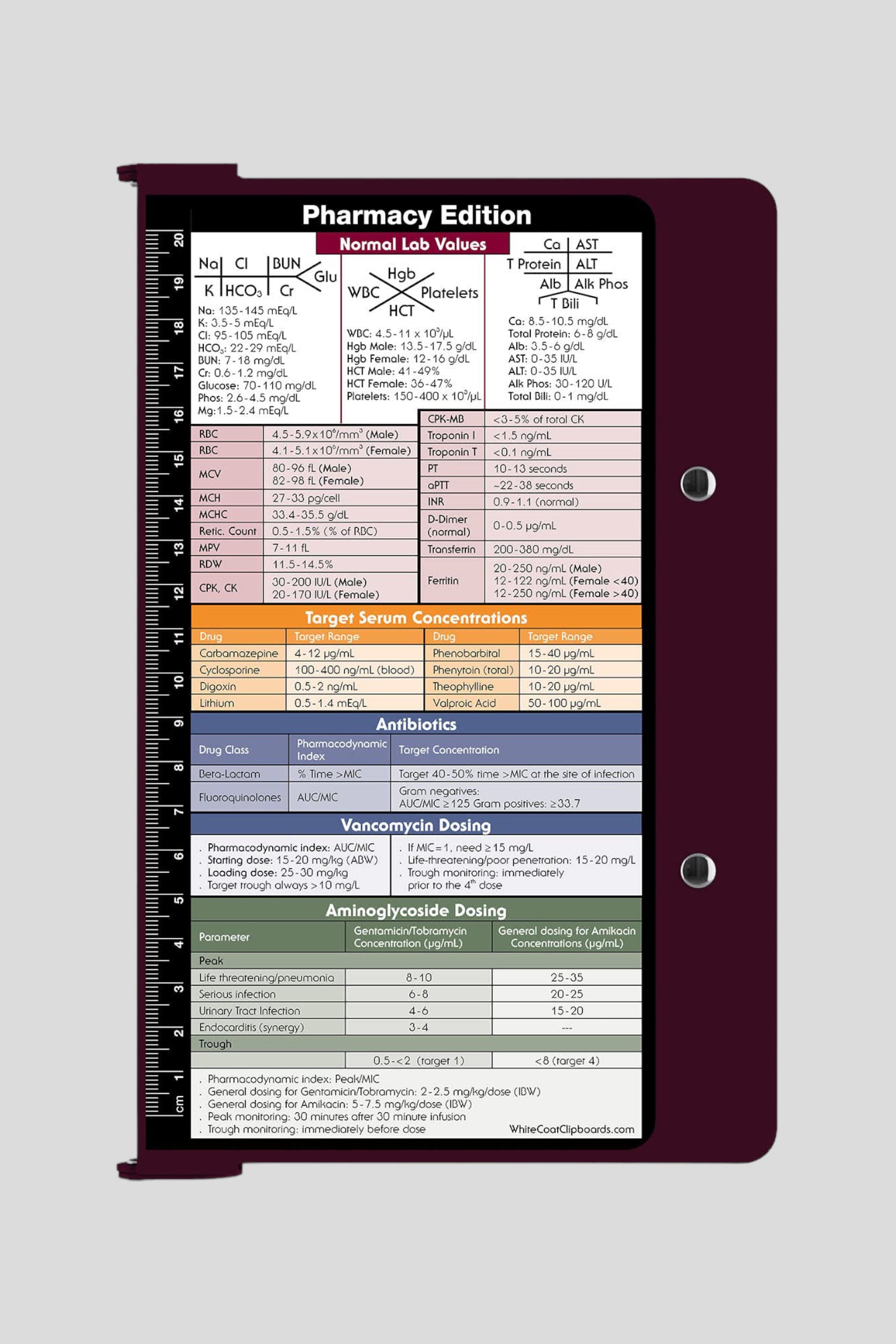 Folding Memo - WhiteCoat Clipboard® - Wine - Pharmacy Edition
