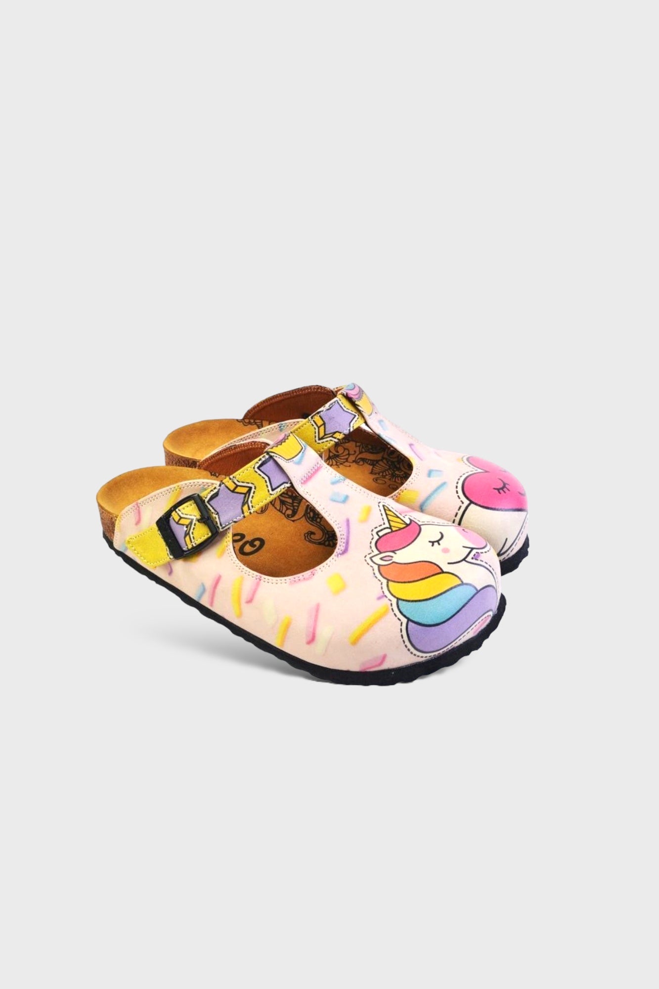 Unicorn Pink Heart Patterned Clogs