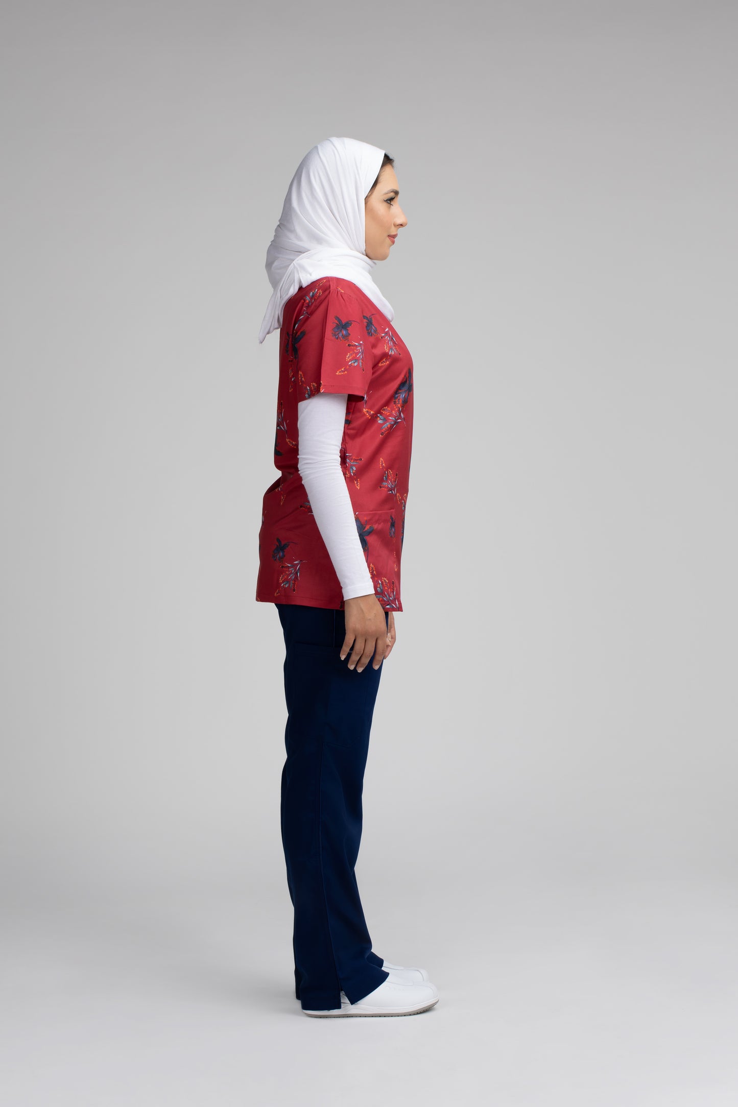 Flora Printed Scrub Top
