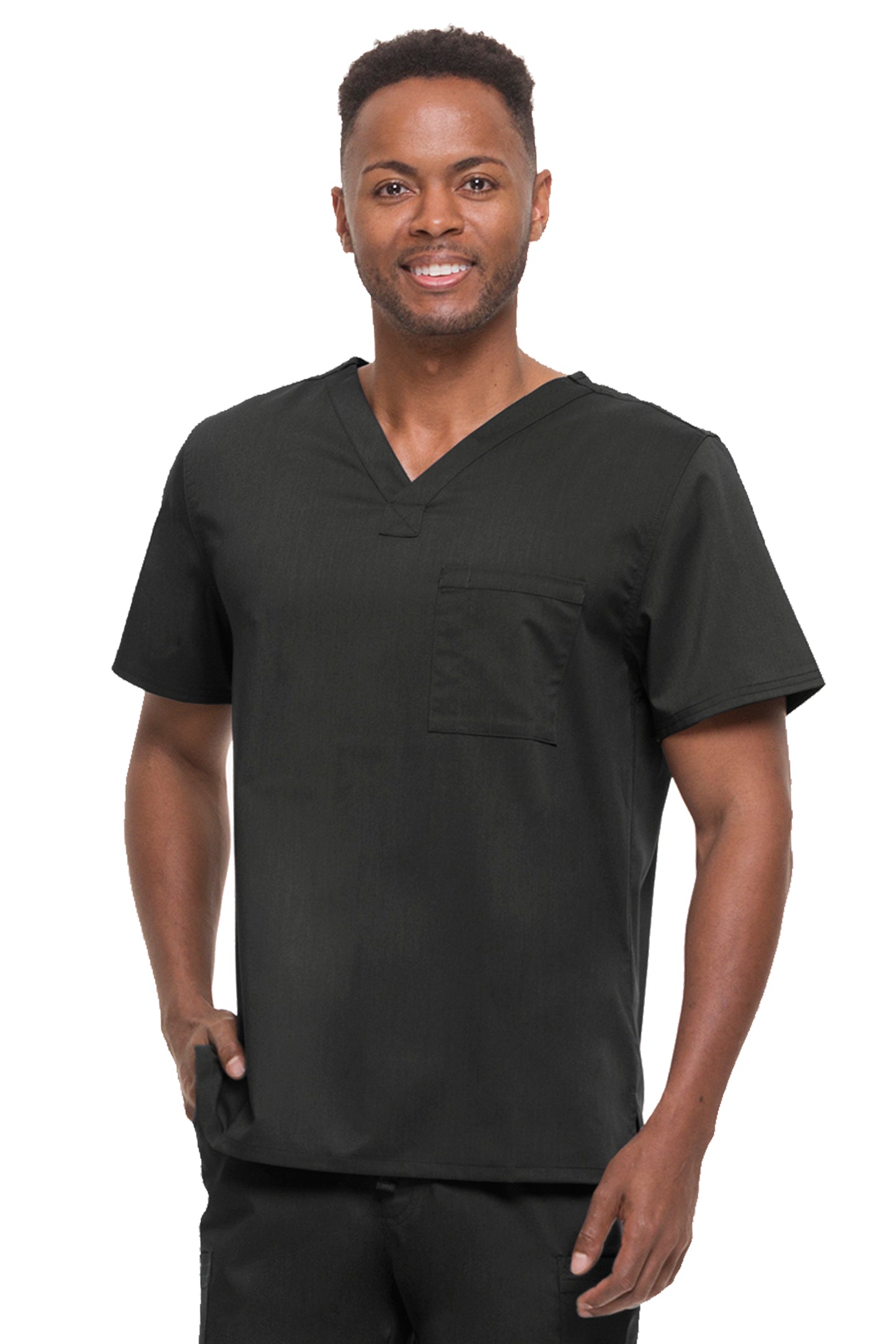 James Men's V-Neck Solid Scrub Top