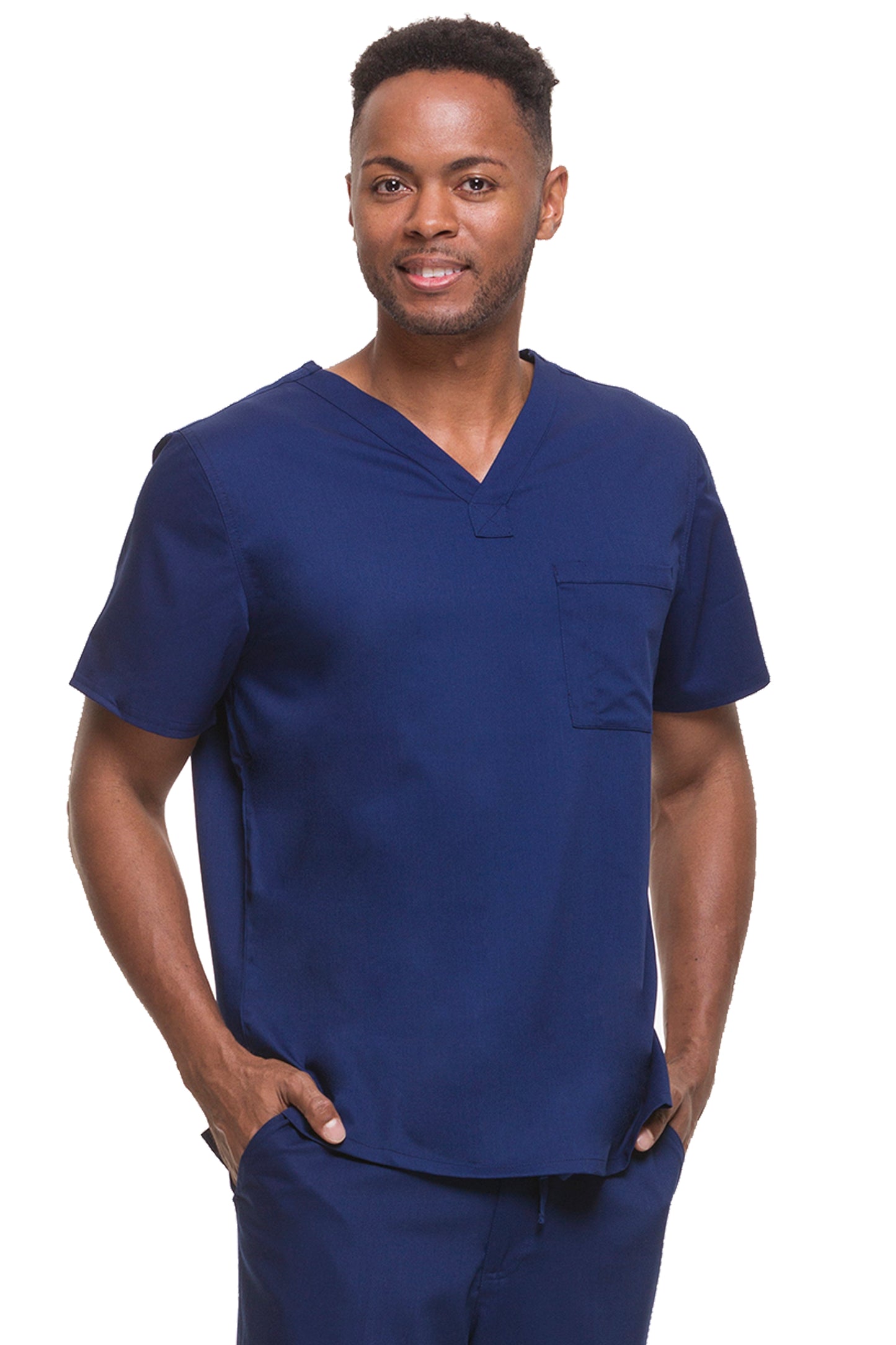 James Men's V-Neck Solid Scrub Top