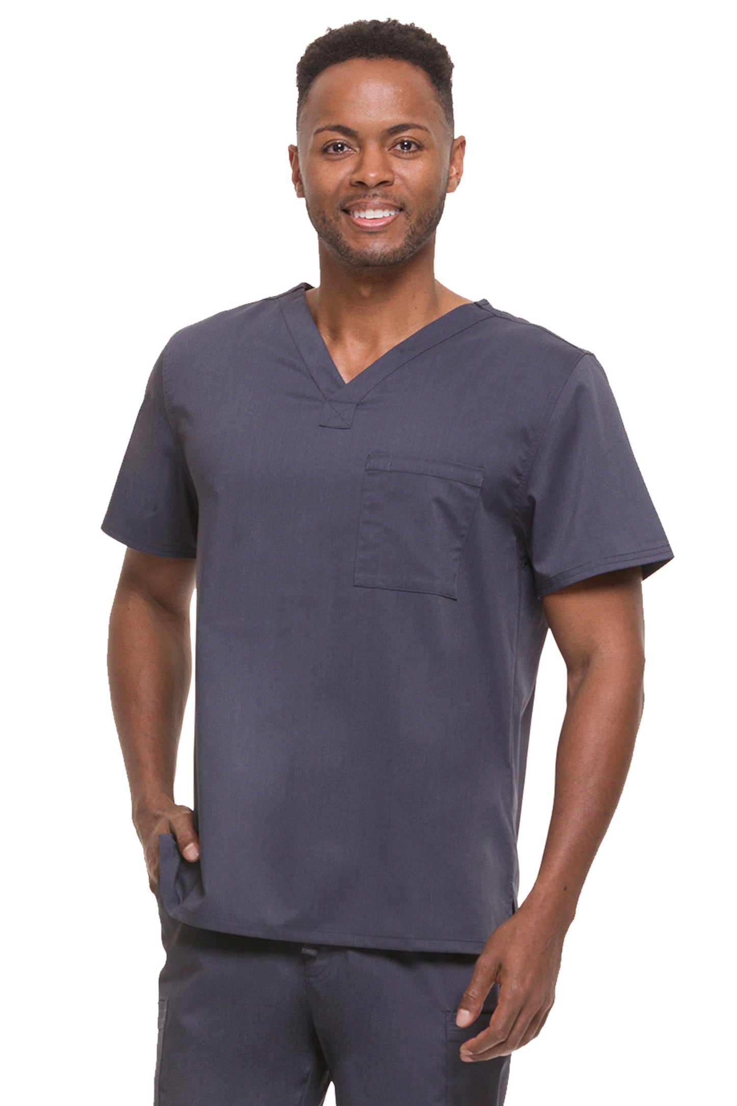 James Men's V-Neck Solid Scrub Top