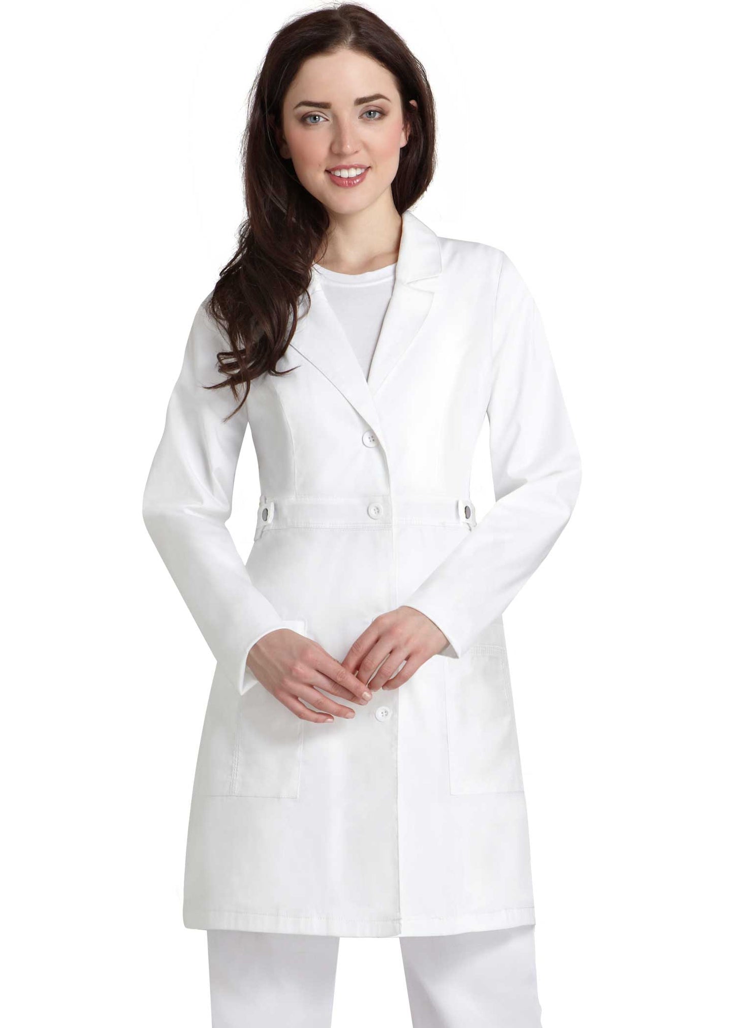 Adar Pop-Stretch Junior Fit Women's 36" Tab-Waist Lab Coat 3304