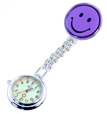 Nurse Smiley Fob Watch - Purple