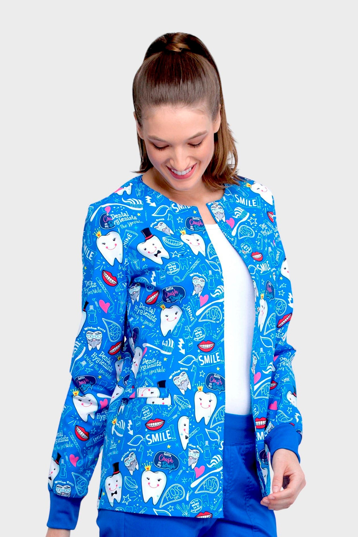 In Bring The Sparkle Printed Snap Front Warm-Up Jacket - CK301