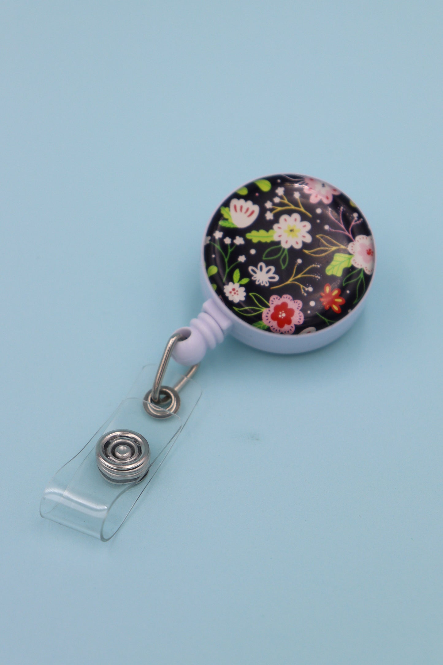 Victorian Black Floral ID Badge