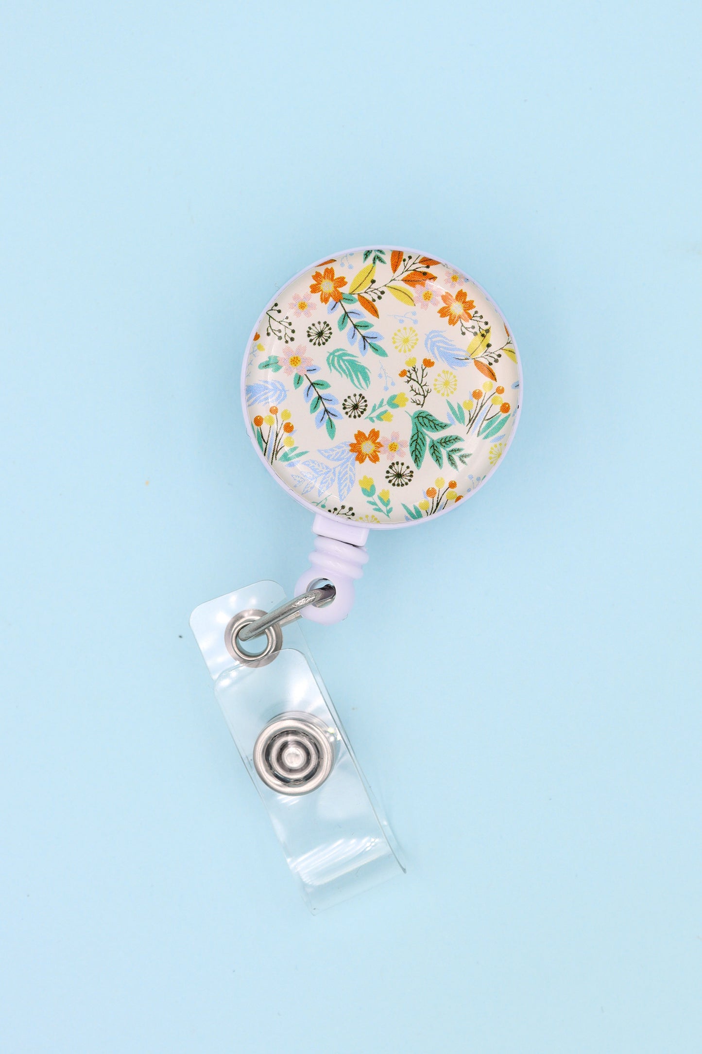 Victorian White Floral ID Badge