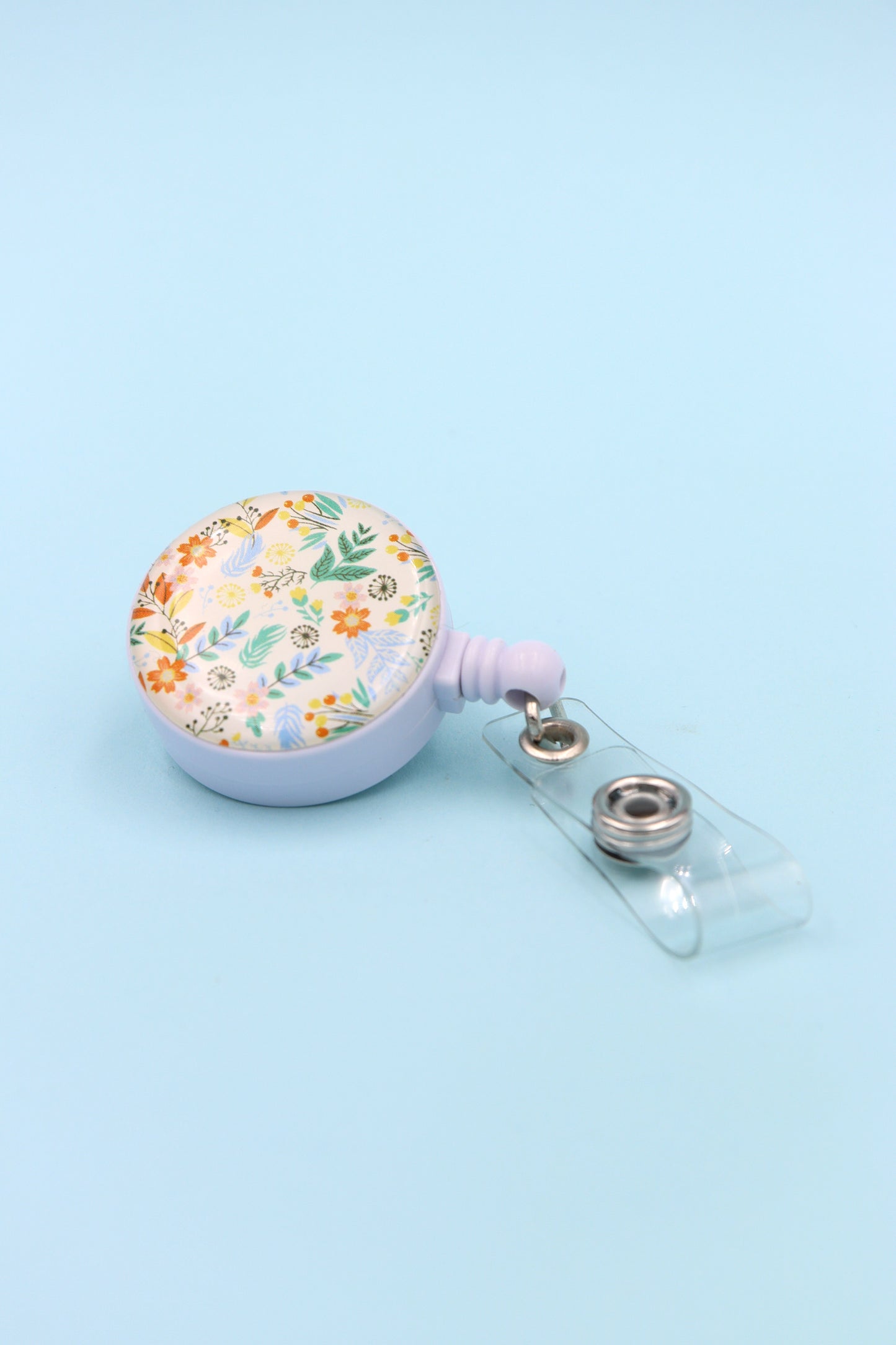 Victorian White Floral ID Badge