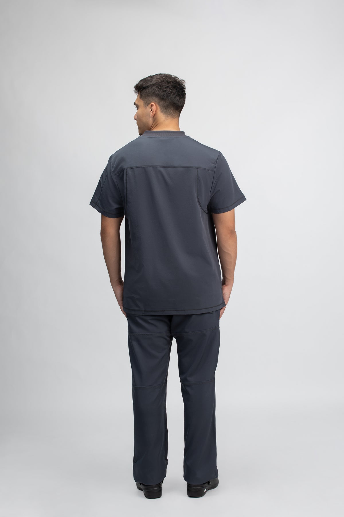 Dynamix Men's V-Neck Top & Fly Cargo Pant Scrub Set, eighth view