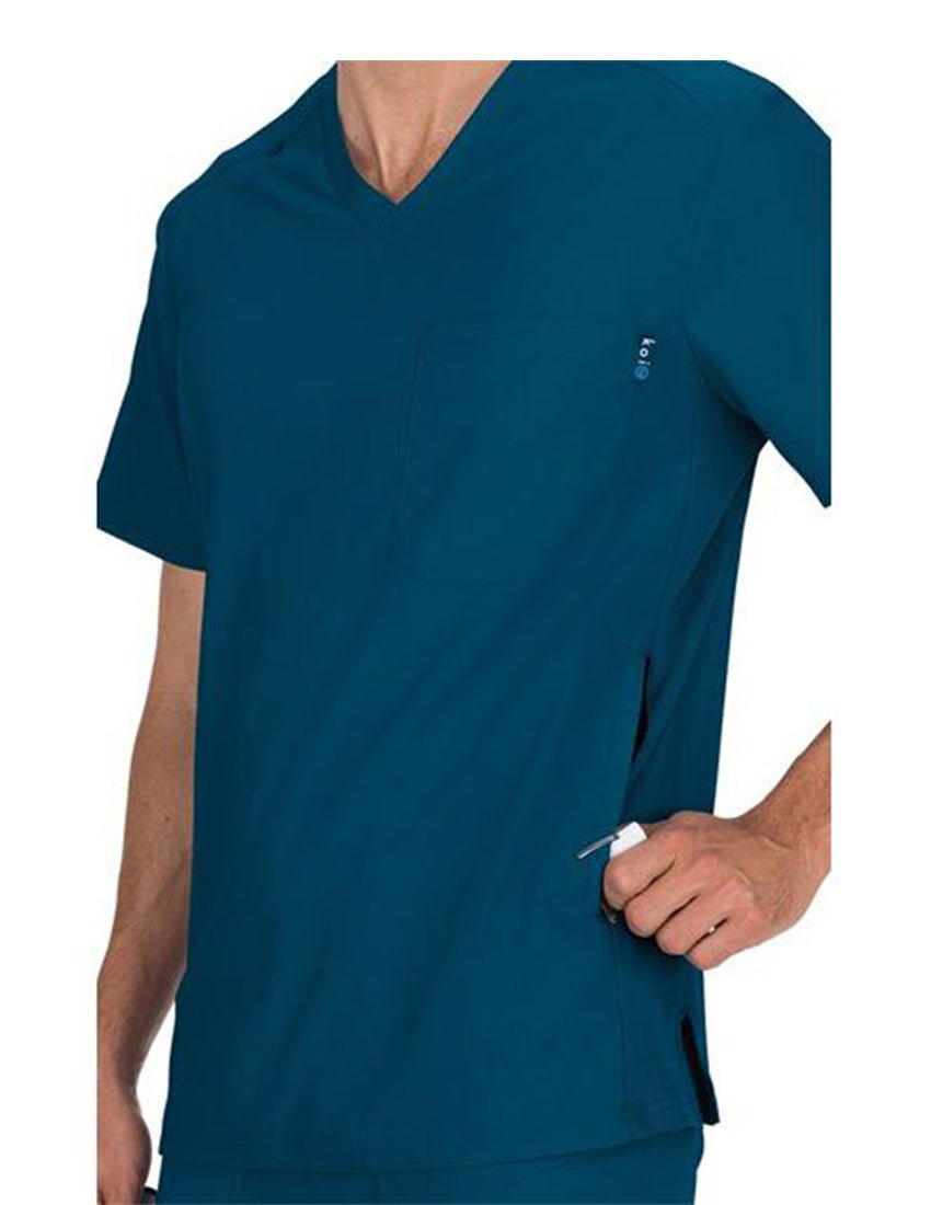 Force Men's V-neck Solid Scrub Top