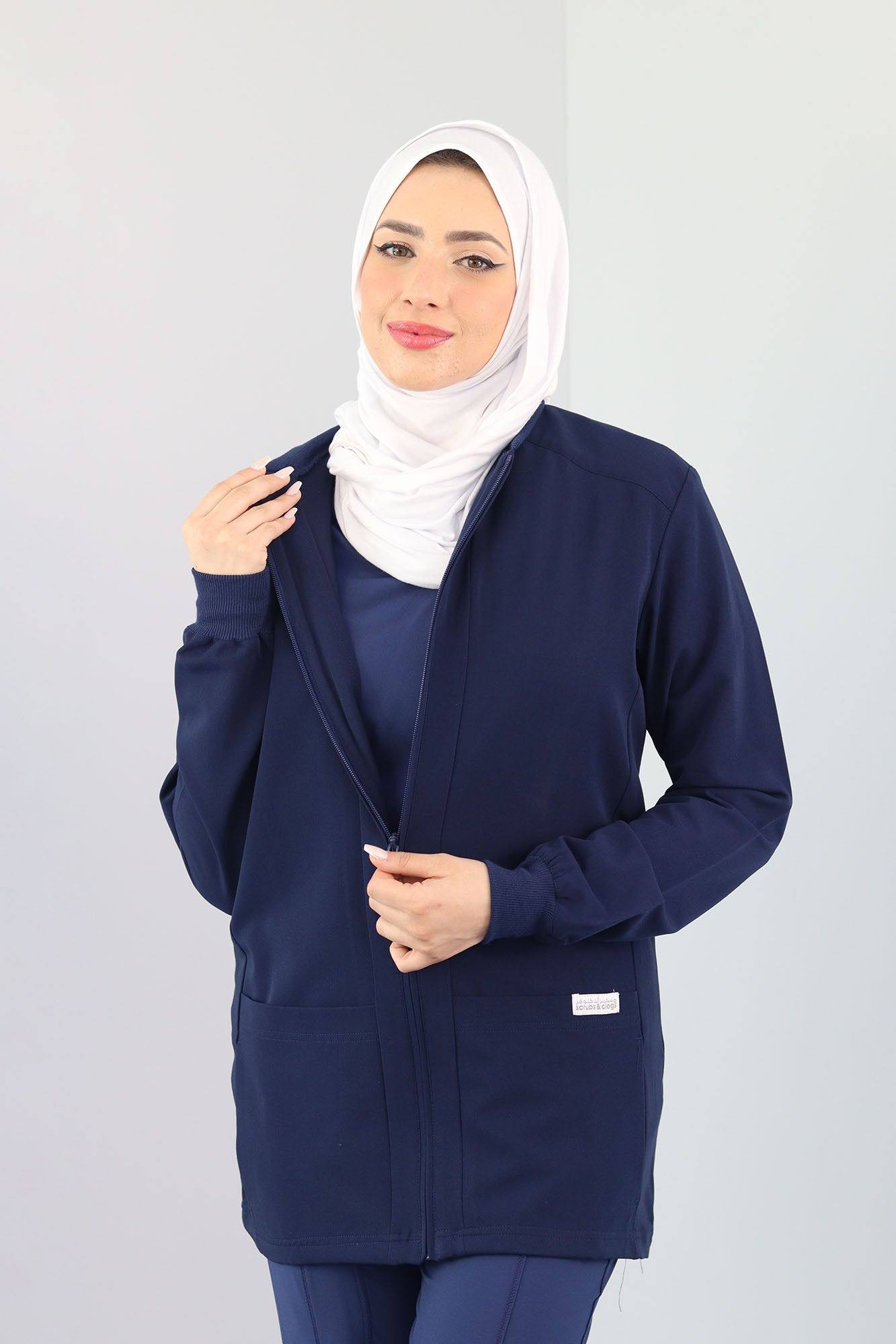 Beautiful Unisex Front zip Jacket Navy color