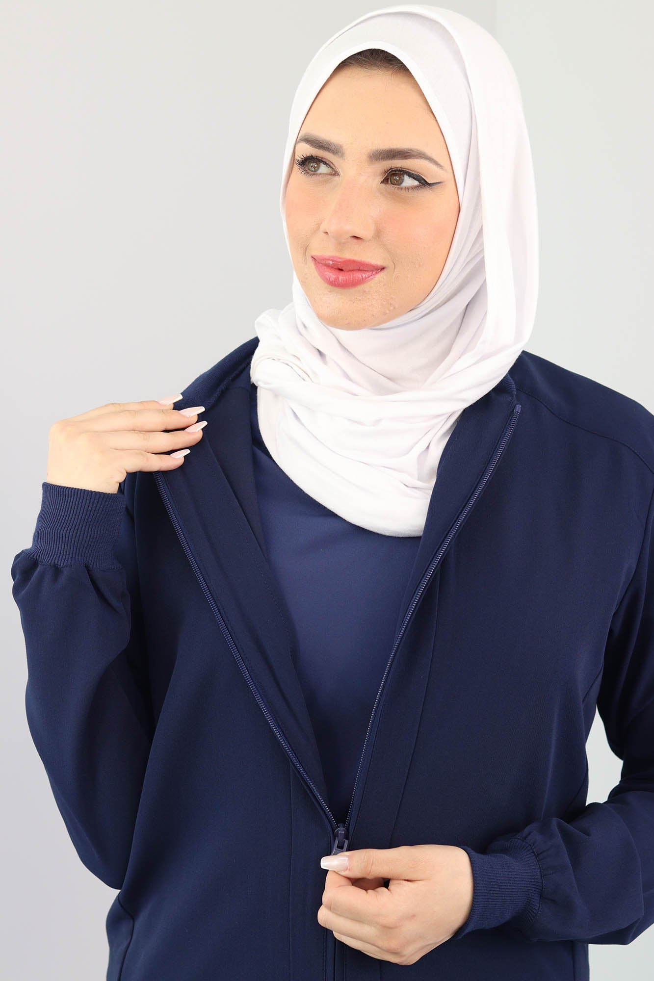 Beautiful Unisex Front zip Jacket Navy color