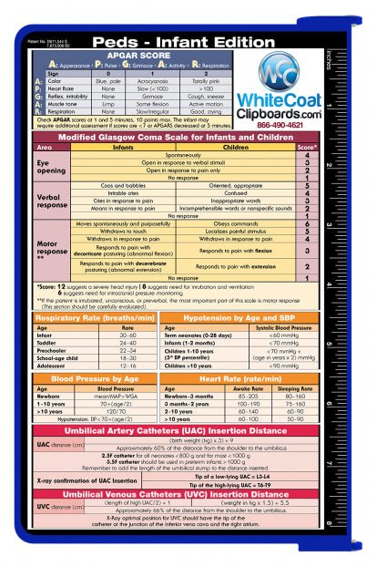 Folding Memo - WhiteCoat Clipboard® - Blue - Pediatric Infant Edition