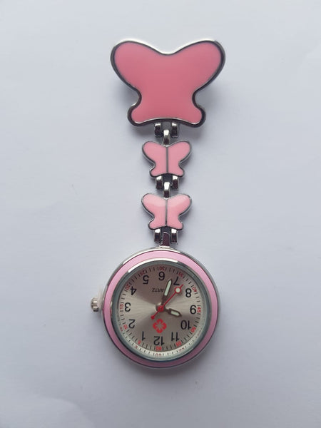 Nurse Butterfly Trio Fob Watch - Pink