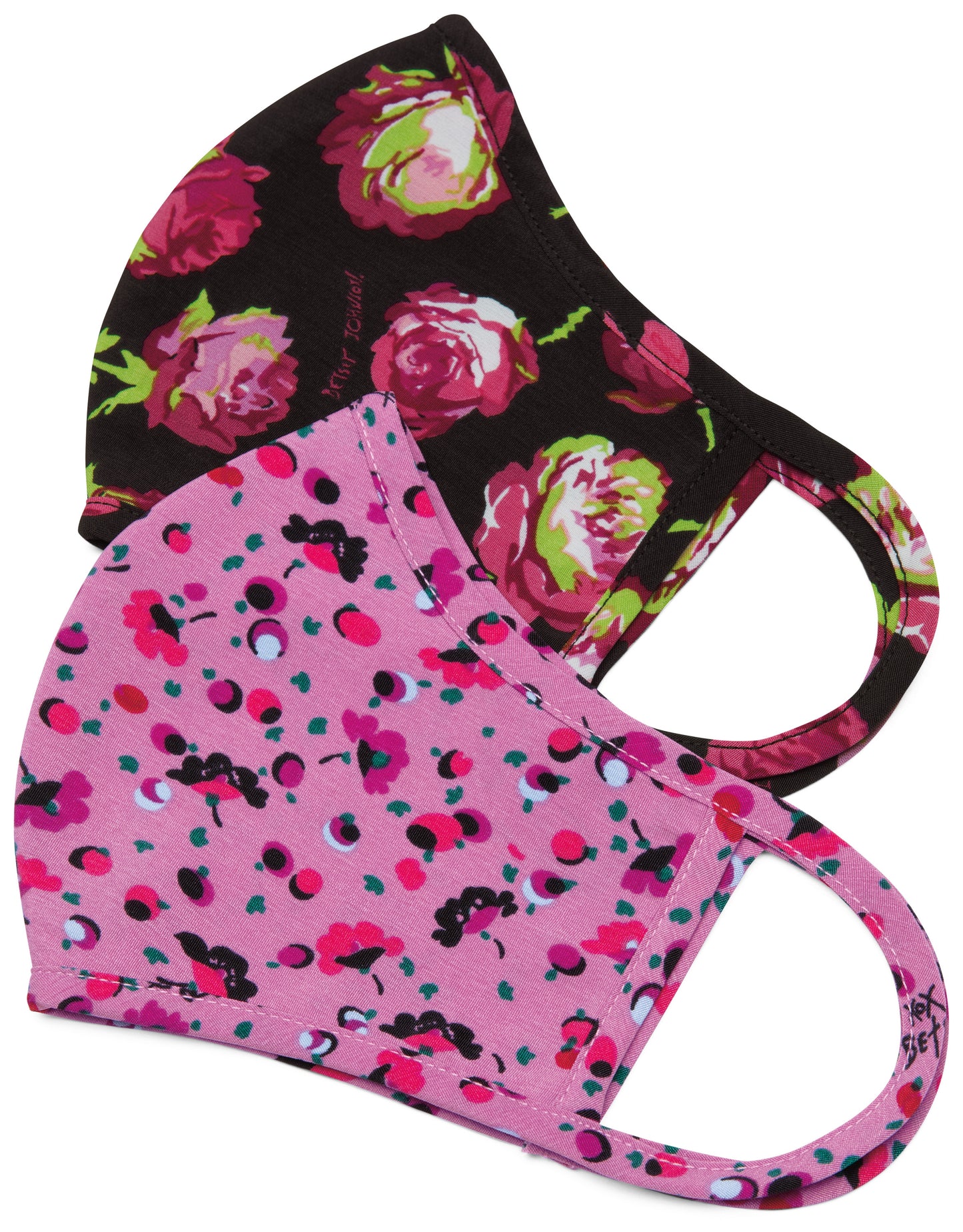 Reversible Fashion Mask Pack of 2 - Rose Garden/Ditsy Floral Light Orchid