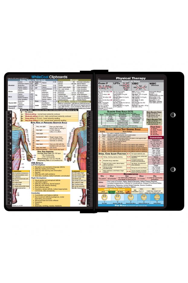 Folding Memo - WhiteCoat Clipboard® - Black - Physical Therapy Edition