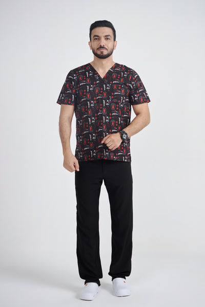 Spiderman Printed Scrub Top