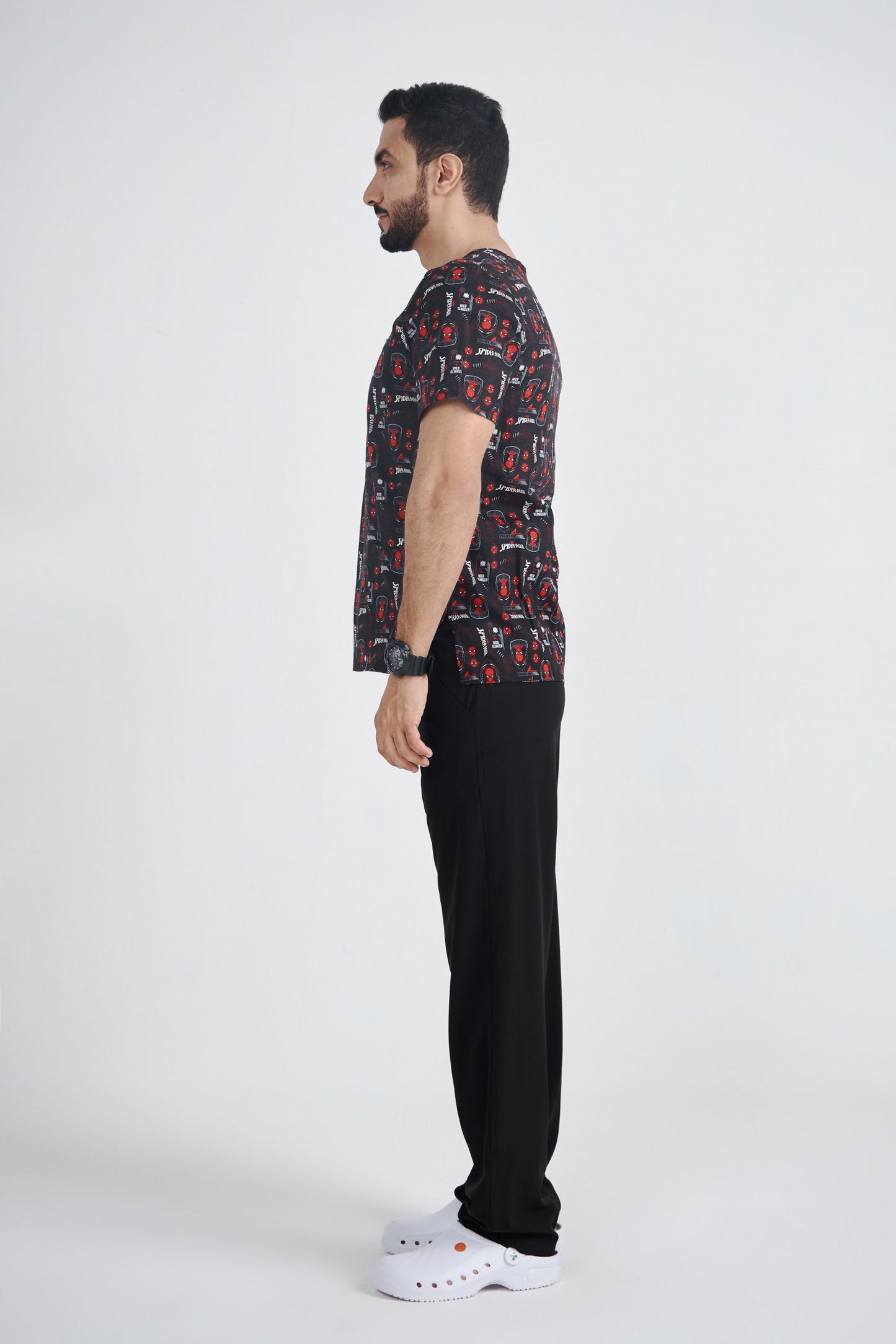 Spiderman Printed Scrub Top