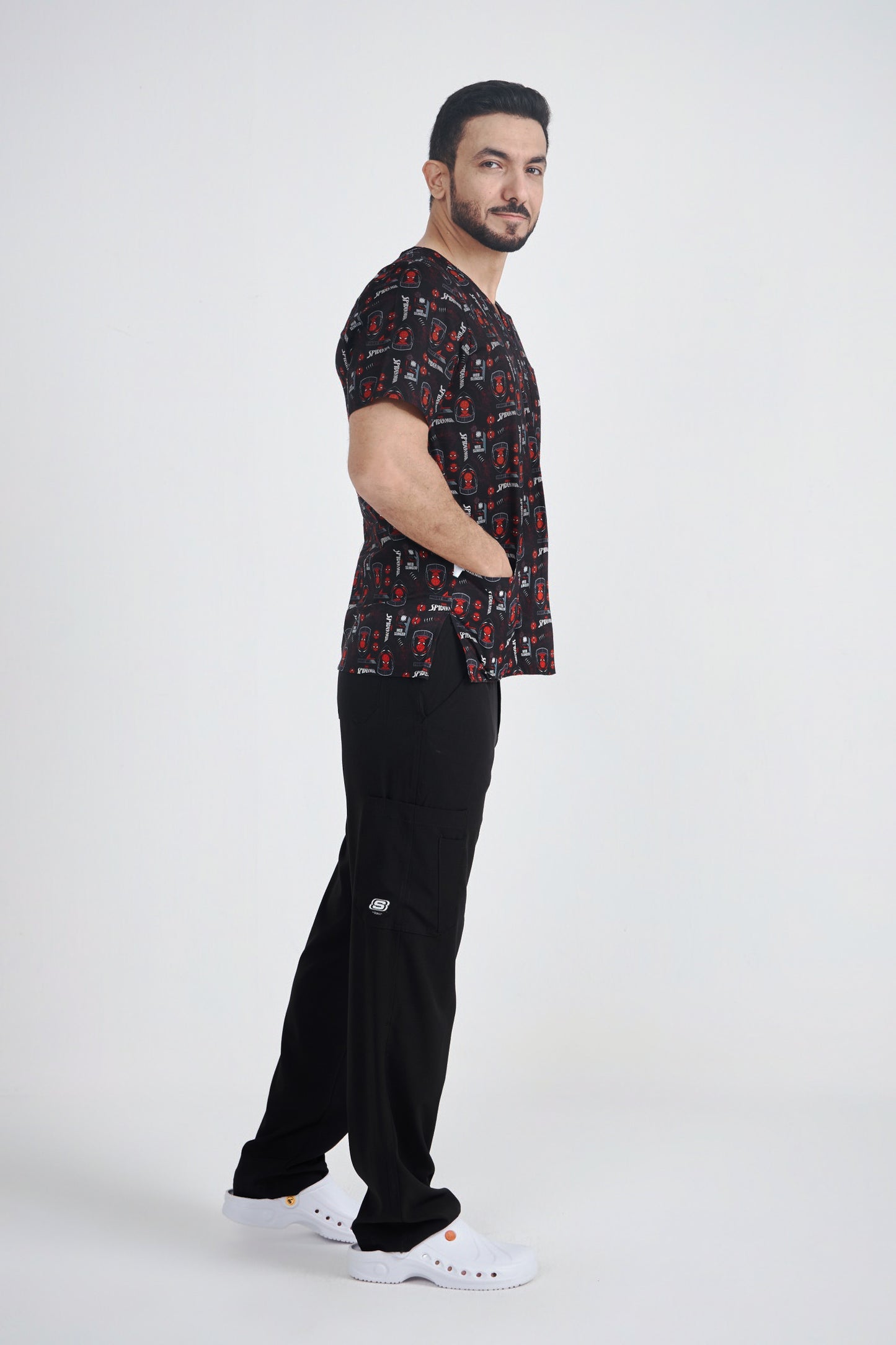 Spiderman Printed Scrub Top