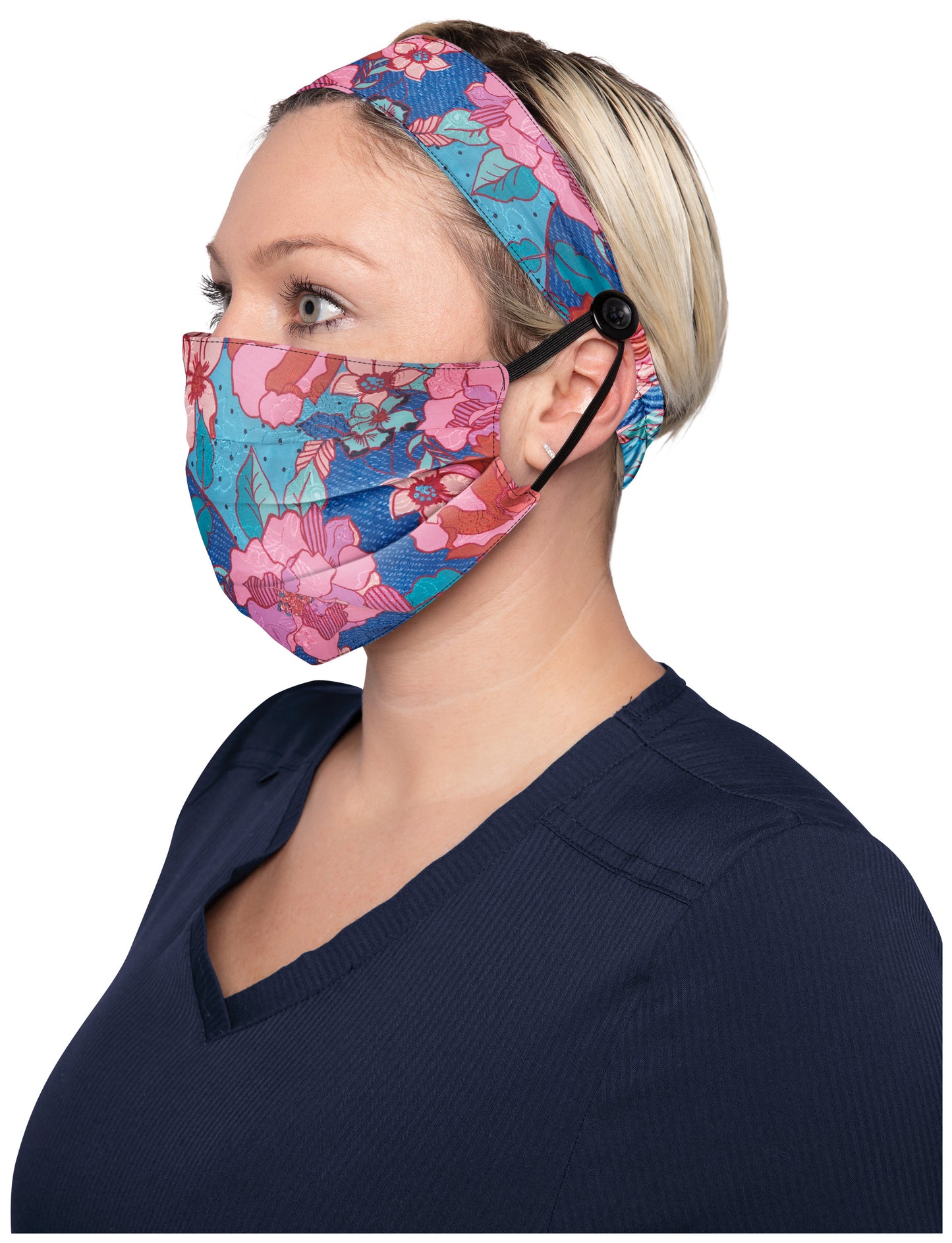 Fashion Mask + Headband Set - Line Floral