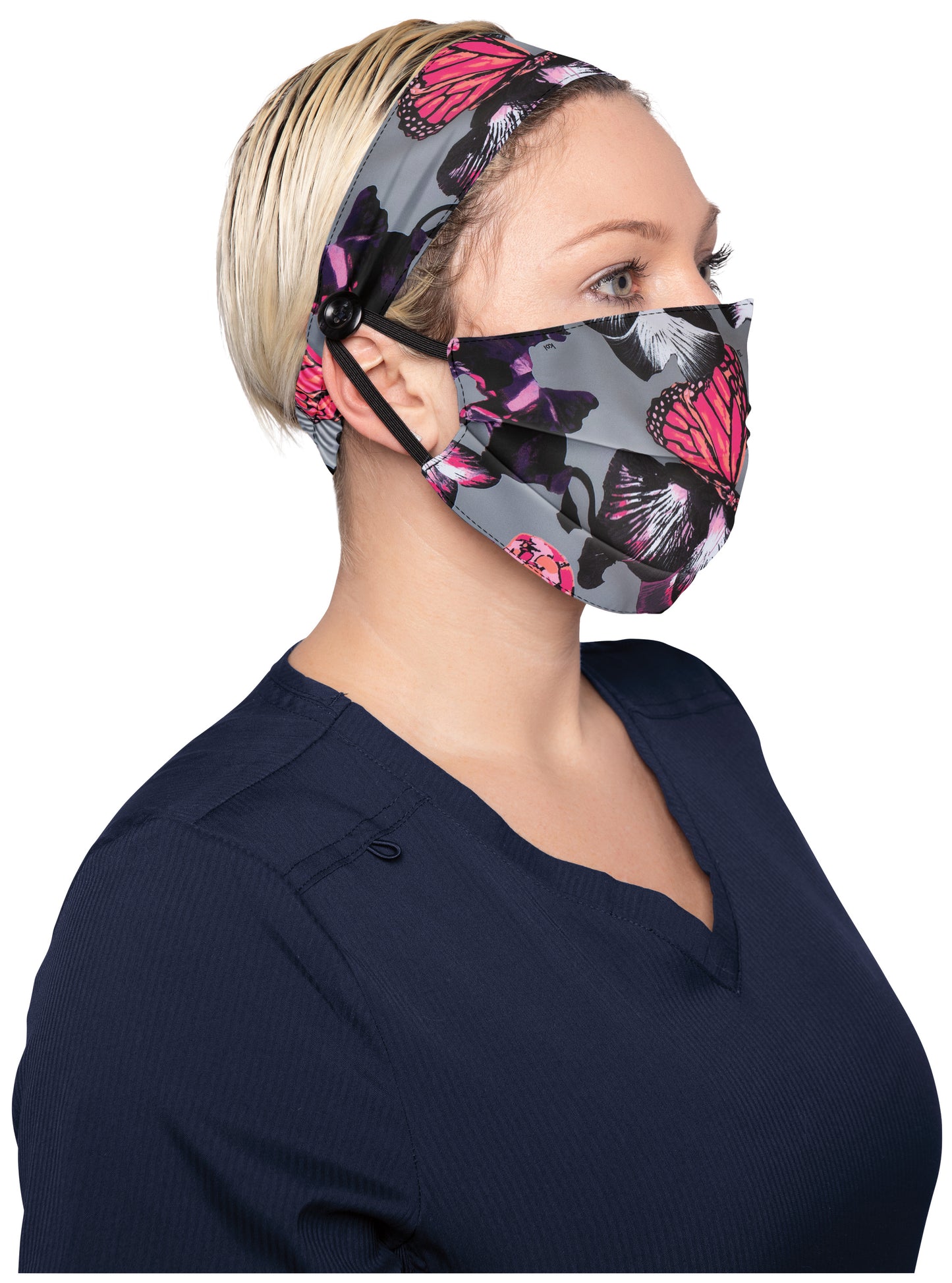 Fashion Mask + Headband Set - Orchid Bloom