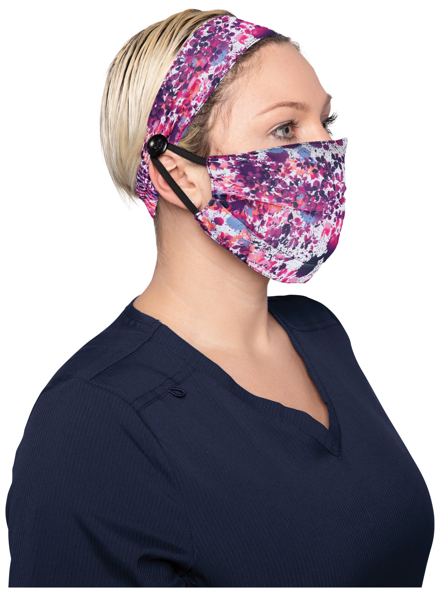 Fashion Mask + Headband Set - Splatter Floral
