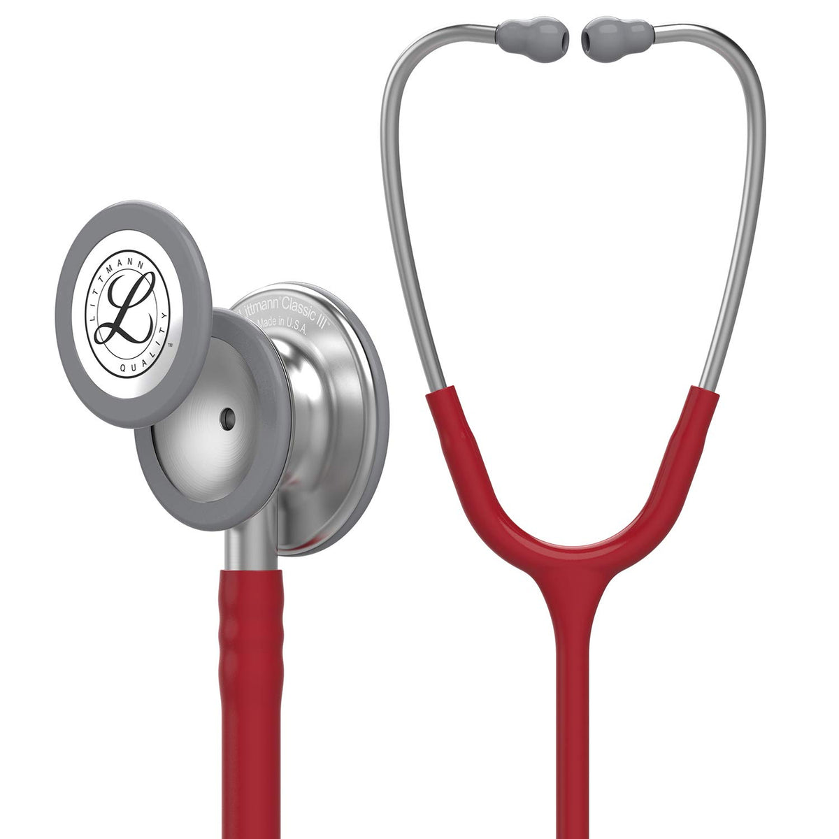 3M™ Littmann® Classic III™ Monitoring Stethoscope, Burgundy-Standard Finish - 5627, fifth view