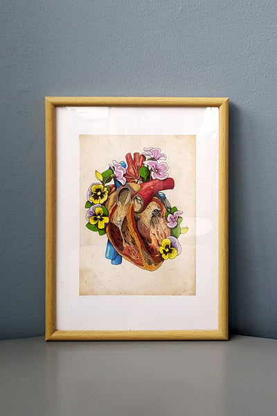 Heart Valves Flower Anatomy - Framed Medical Art