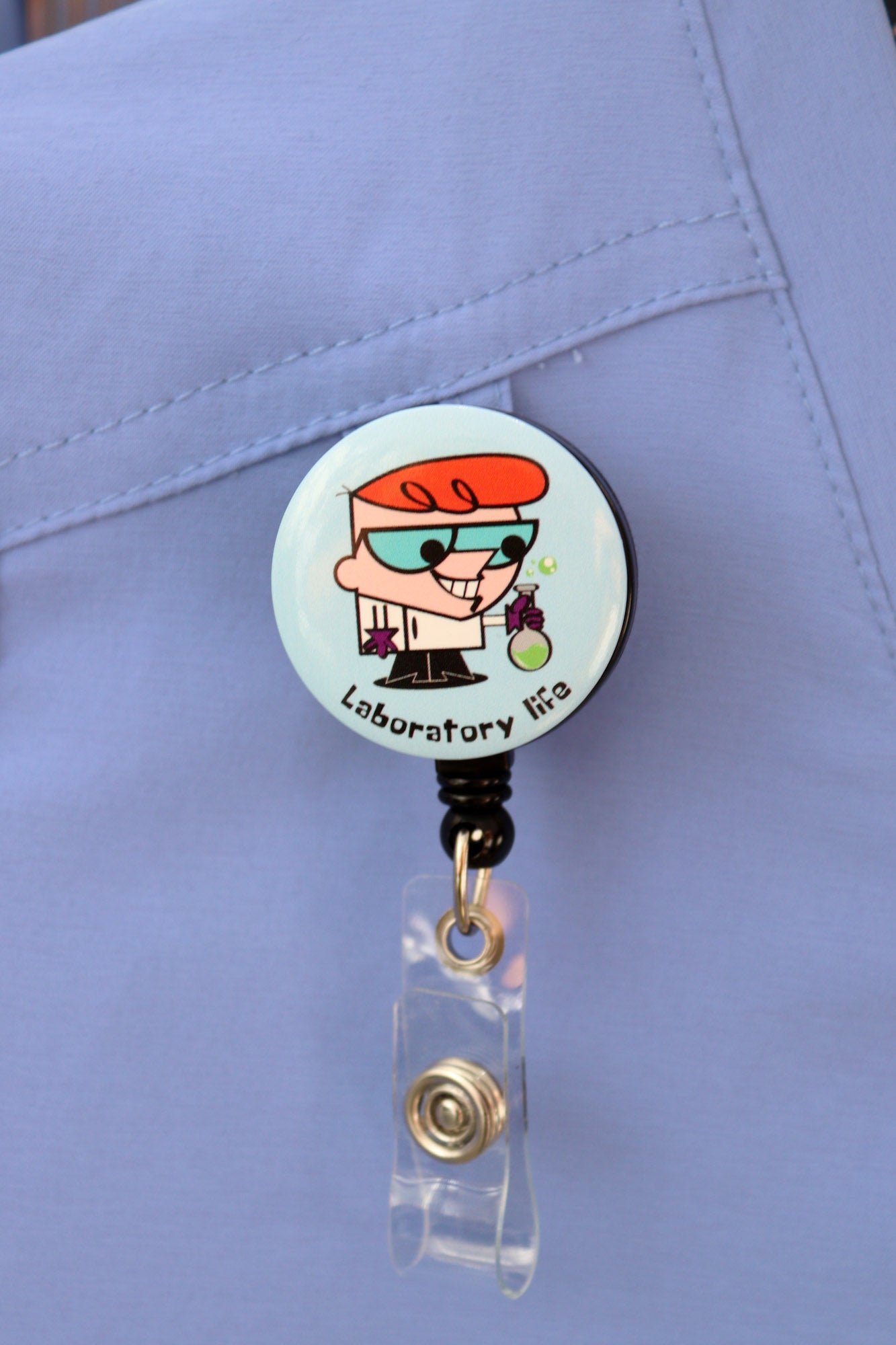 Image of Dexter laboratory life ID badge reel