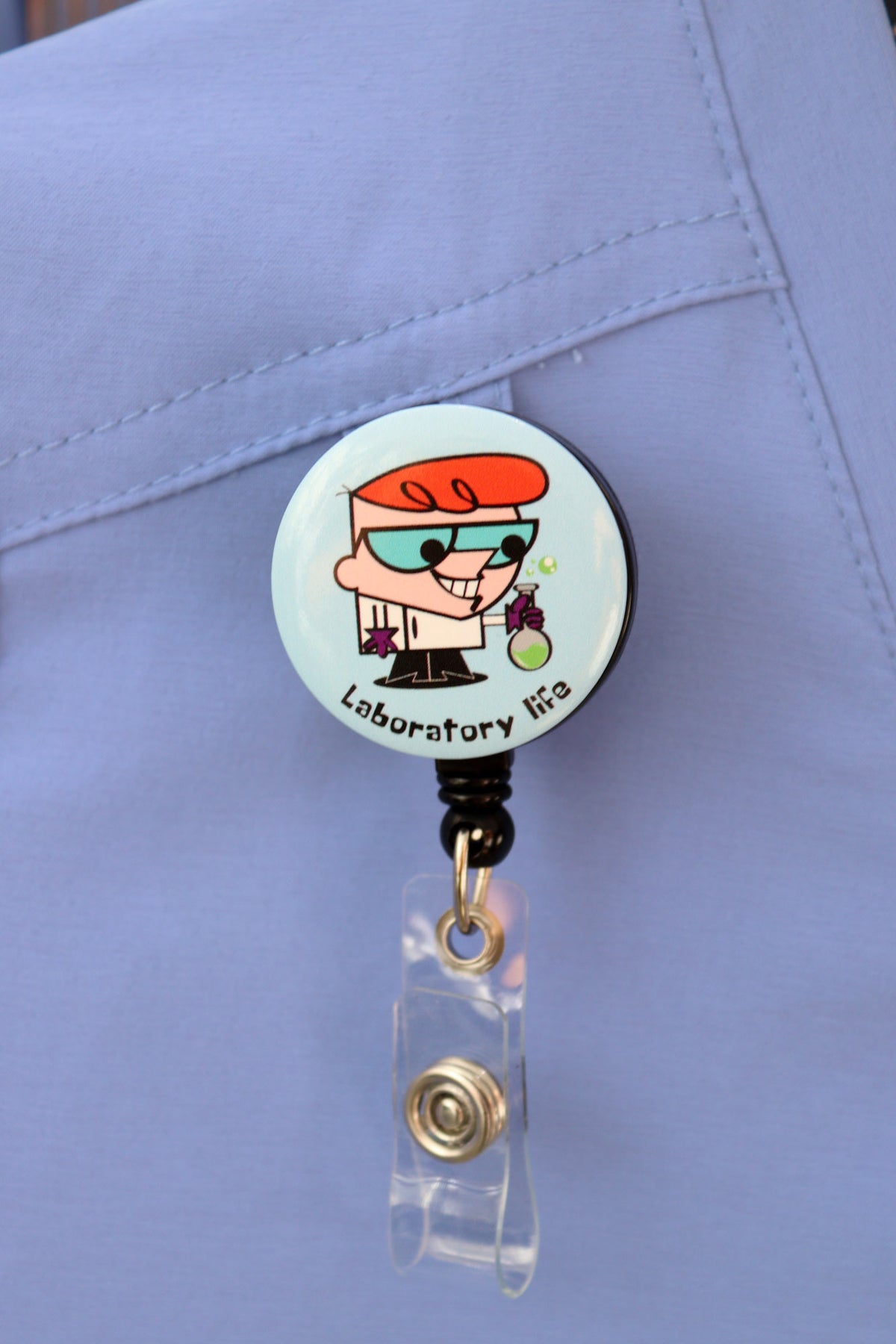 Image of Dexter laboratory life ID badge reel