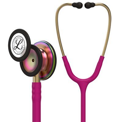 3M™ Littmann® Classic III™ Monitoring Stethoscope, Rainbow-Finish, Raspberry Tube, 27 inch, 5806