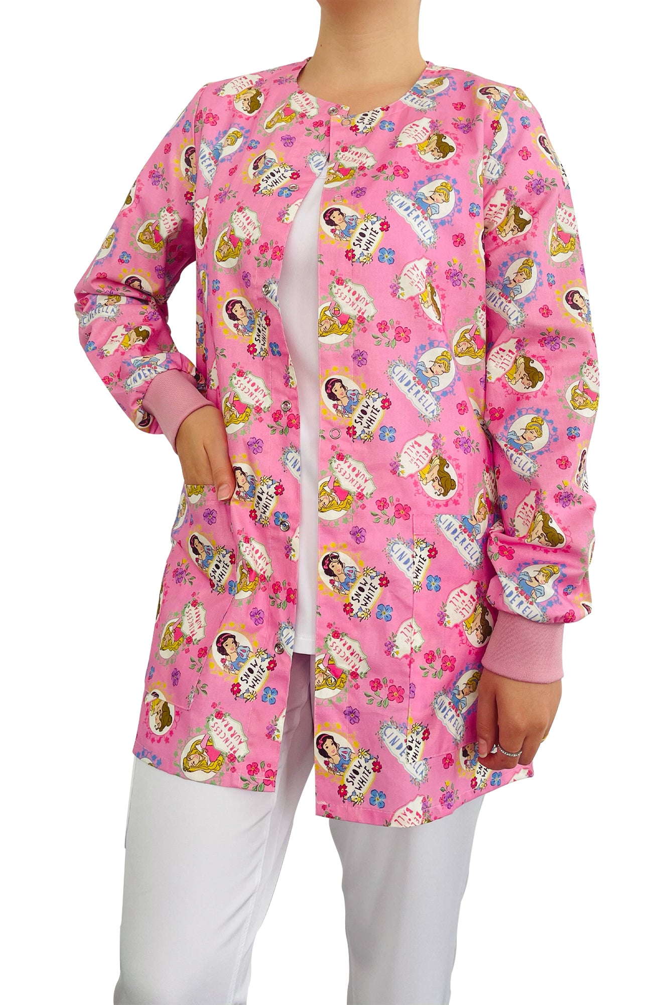 Cinderella Printed Scrub Jacket