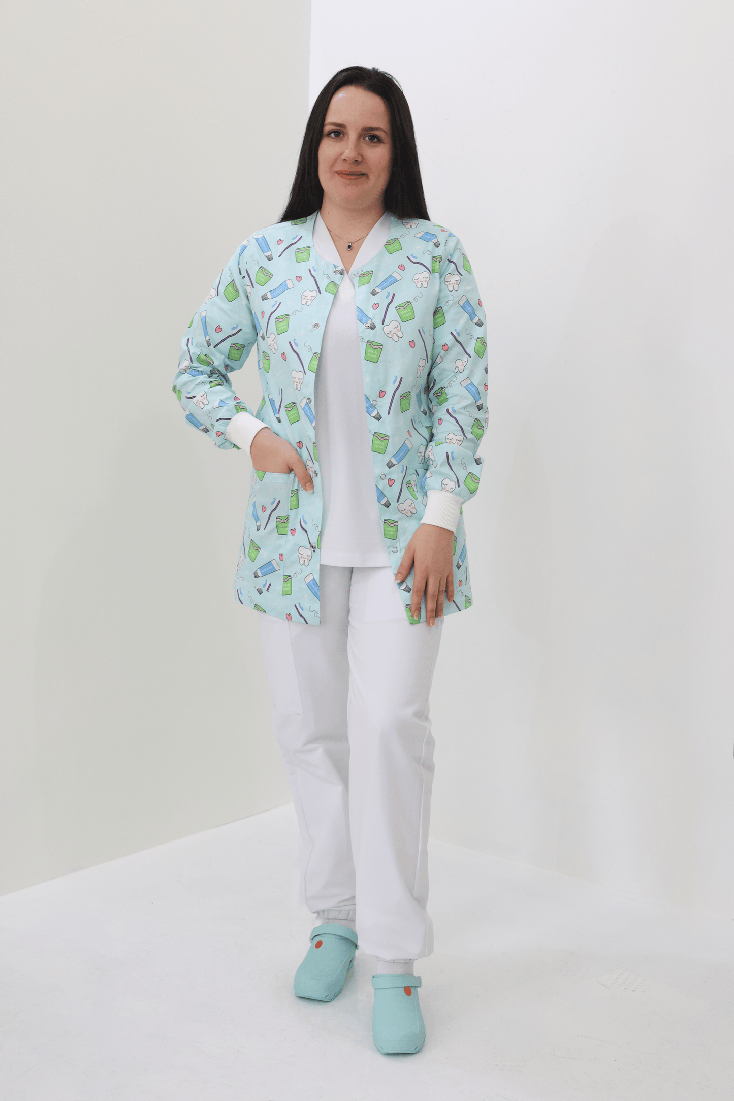 S&C Pro Dental Printed Scrub Jacket