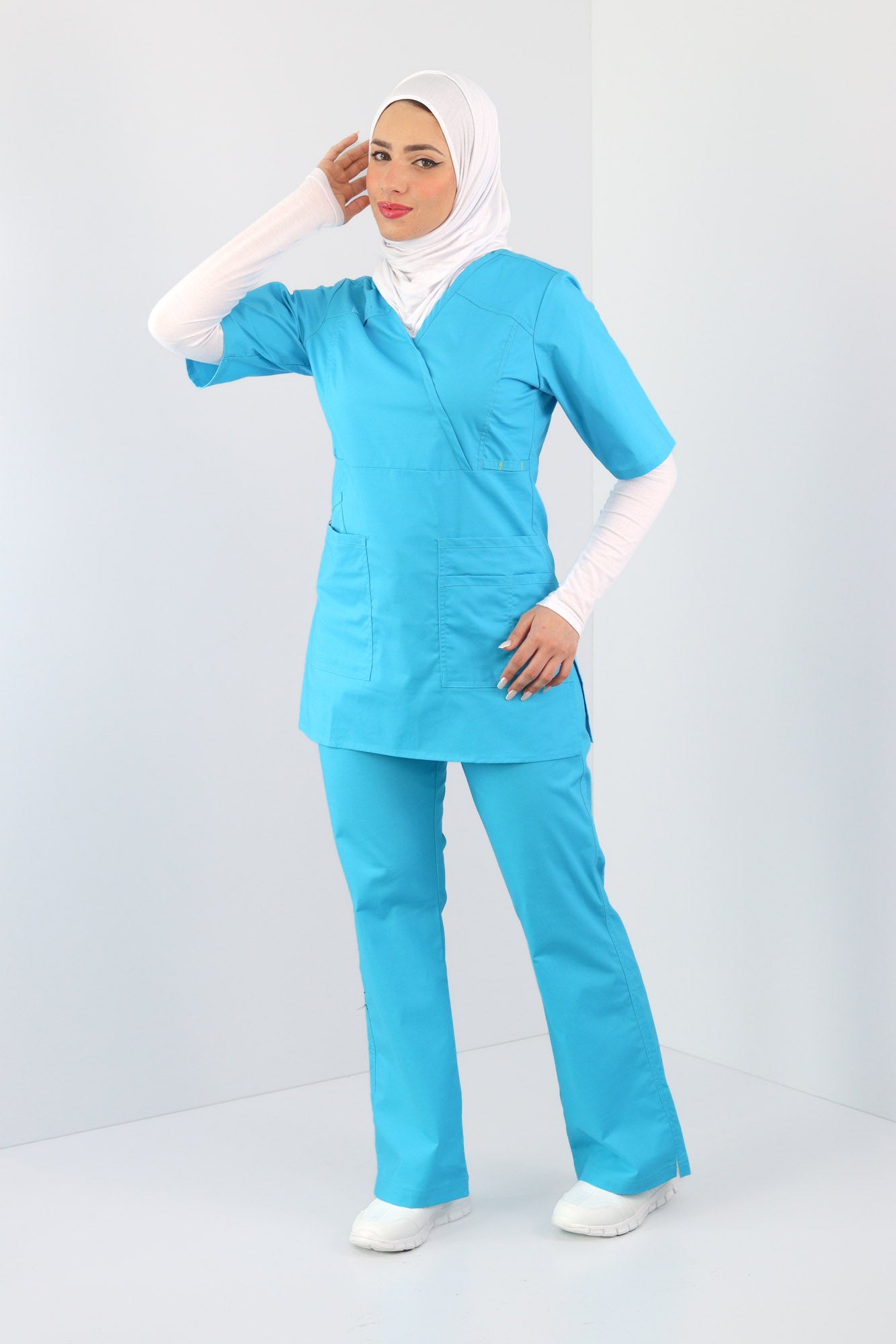 Verity V neck Top & Grace Leg Pant Scrub set - 6402-5402