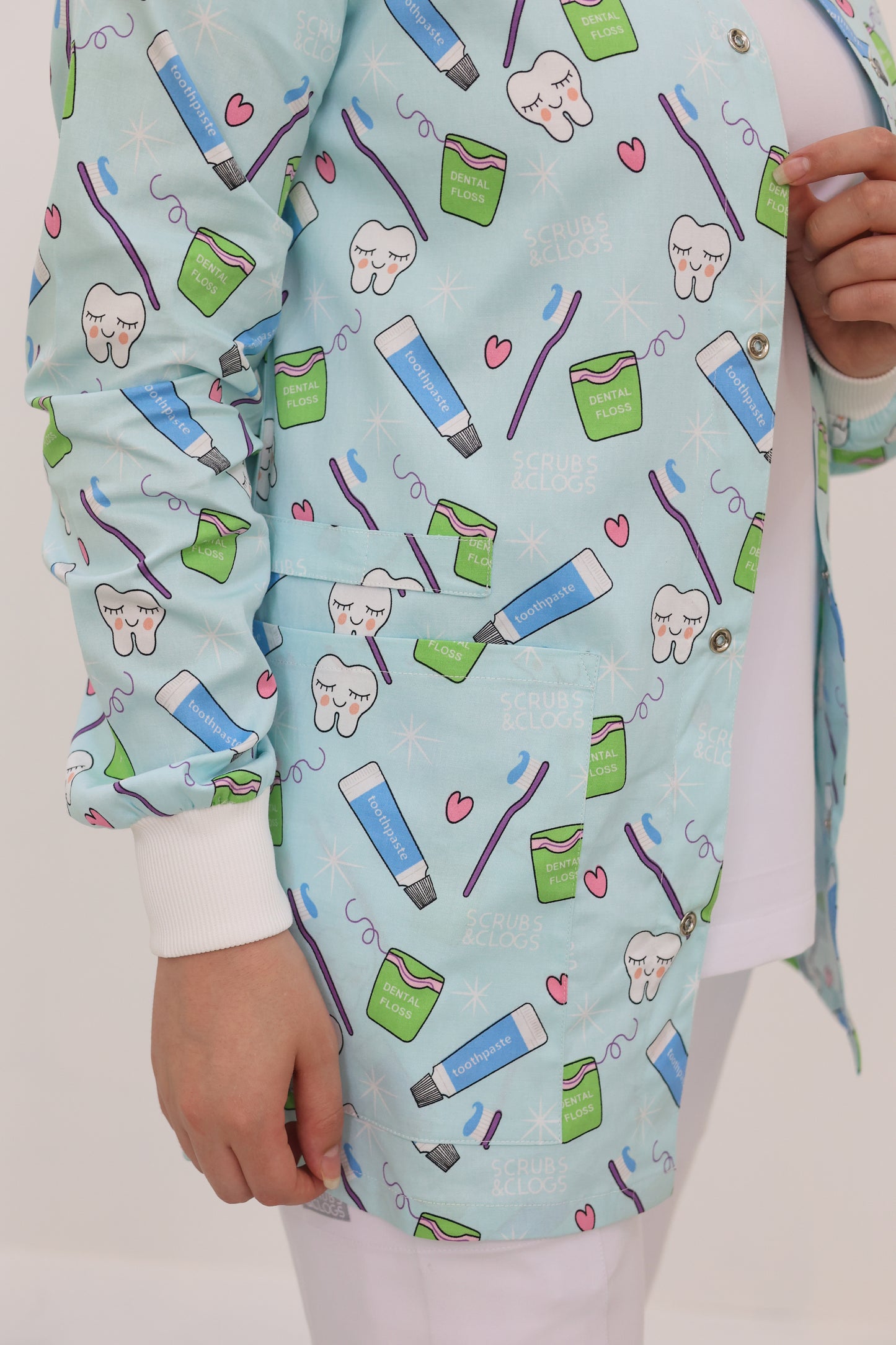 S&C Pro Dental Printed Scrub Jacket