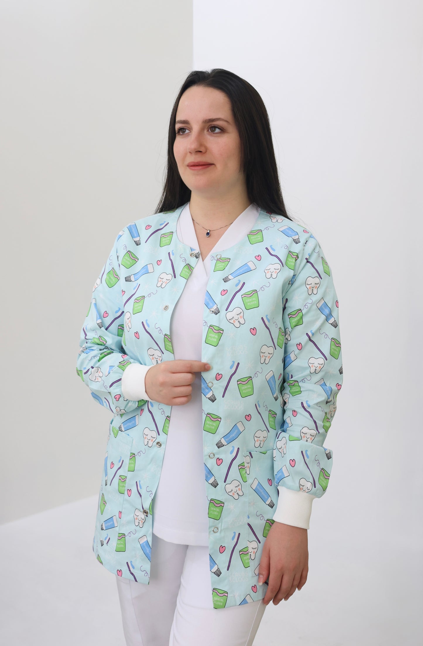 S&C Pro Dental Printed Scrub Jacket