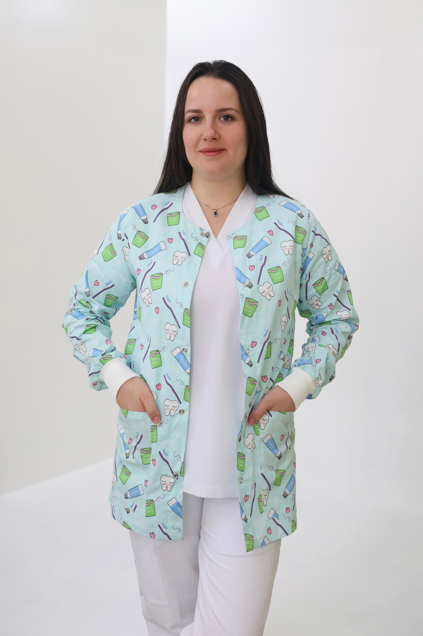 S&C Pro Dental Printed Scrub Jacket