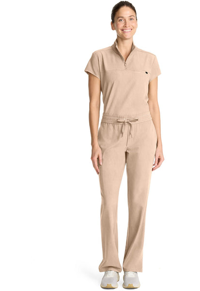 H.H Quest - Women's Partial Zip Stand Collar Scrubs Set