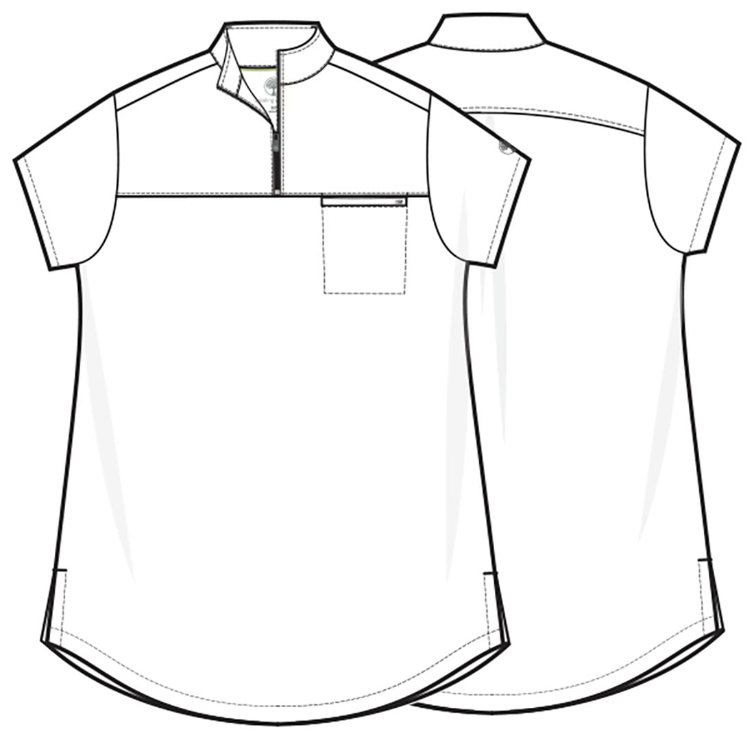 H.H Quest - Women's Partial Zip Stand Collar Scrubs Set