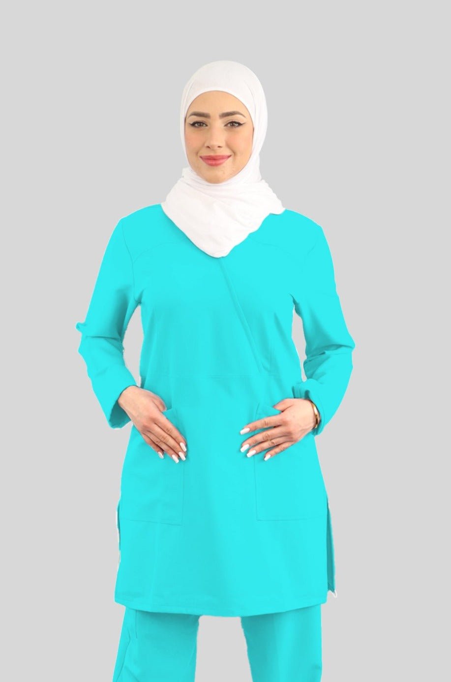 PRE ORDER | Hiba Long Sleeve Scrub Top - CU S2103 | 10 DAYS TO PREPARE