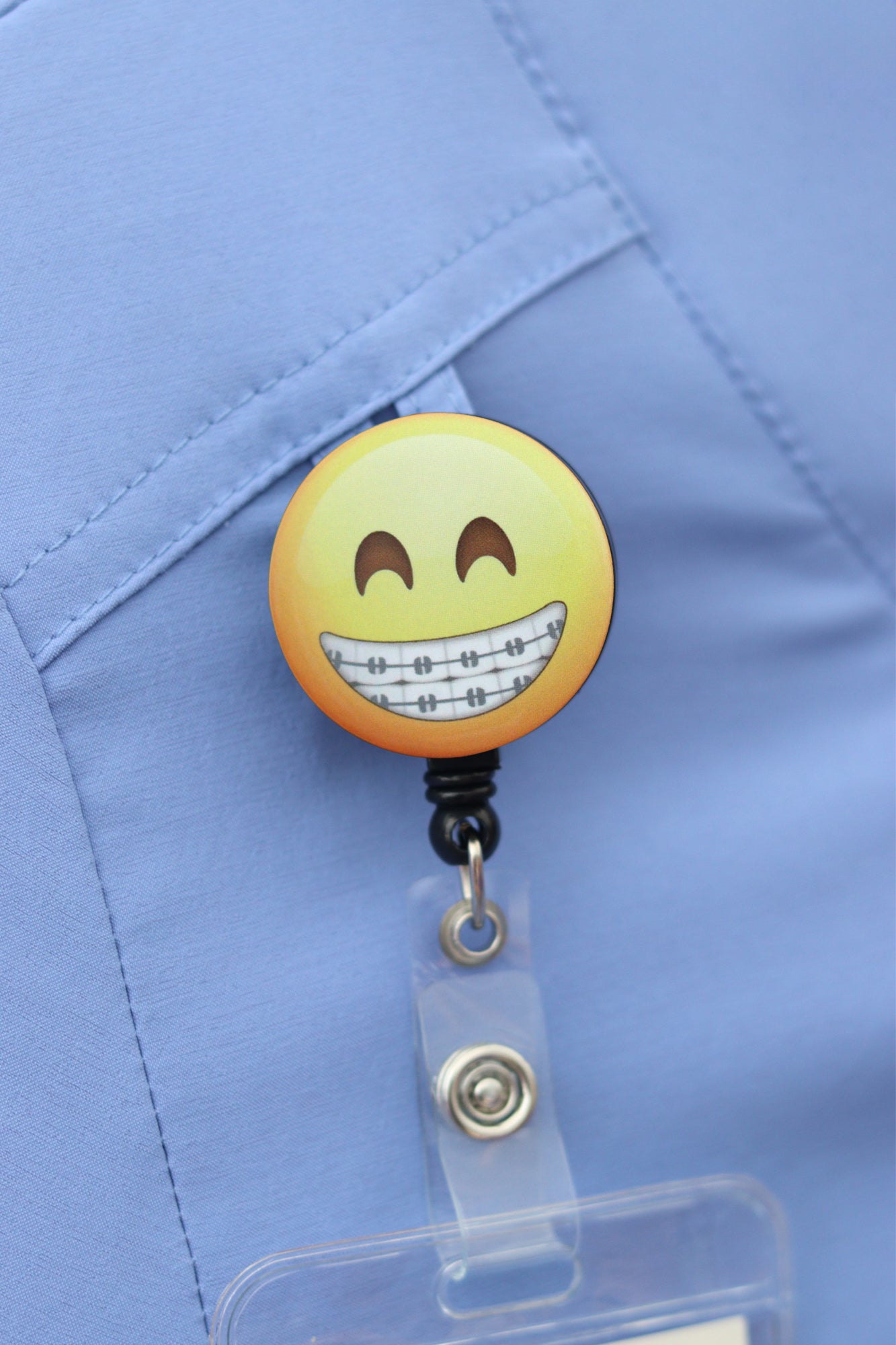 Smiley Brace ID Badge