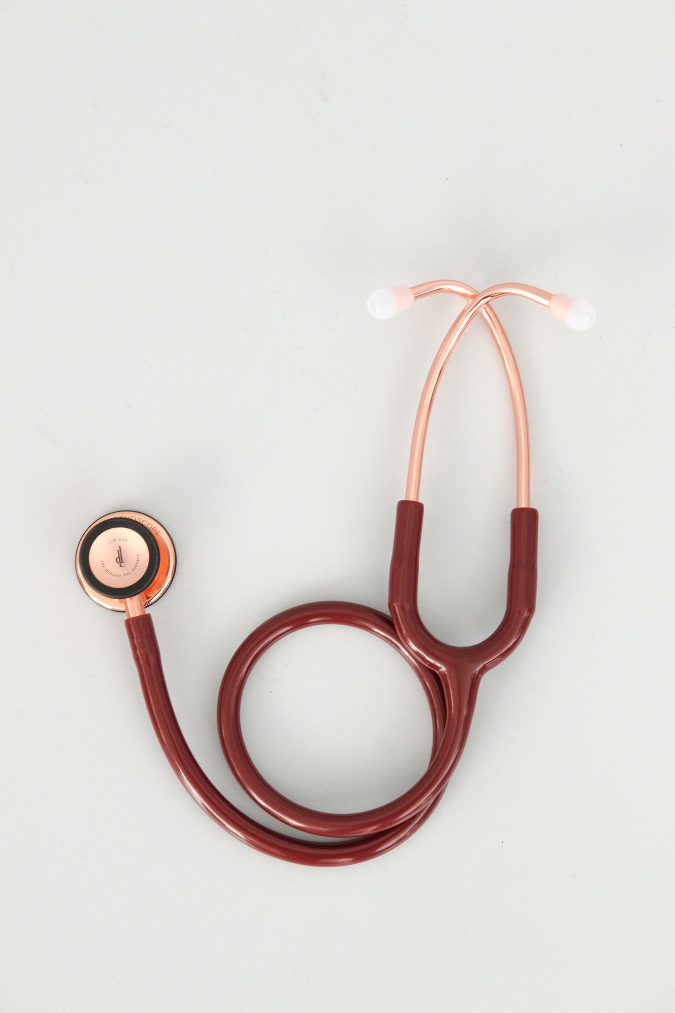 Lub Dup Adult Stethoscope - Burgundy-Rose Gold Edition