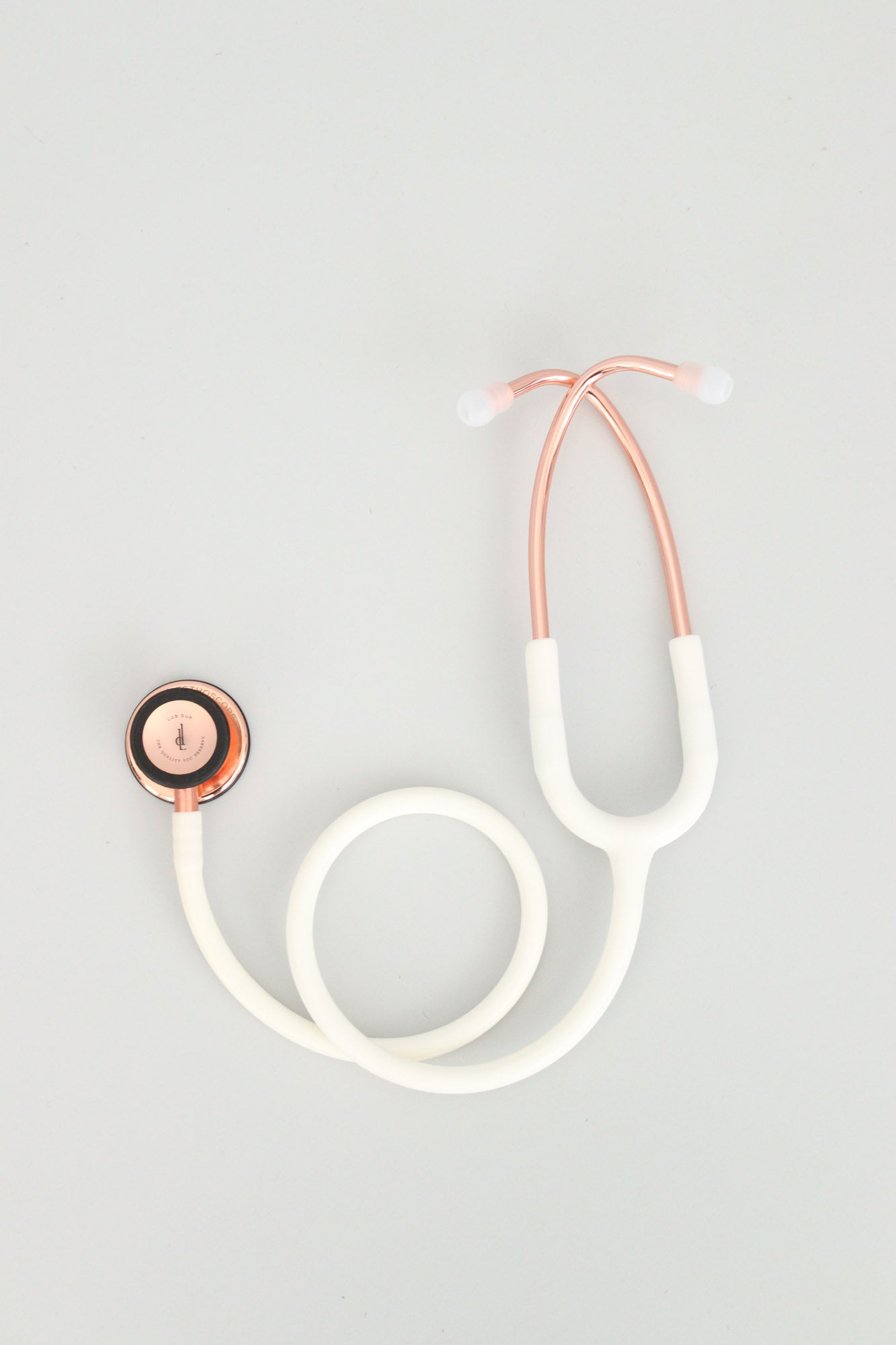 Lub Dup Adult Stethoscope - White-Rose Gold Edition