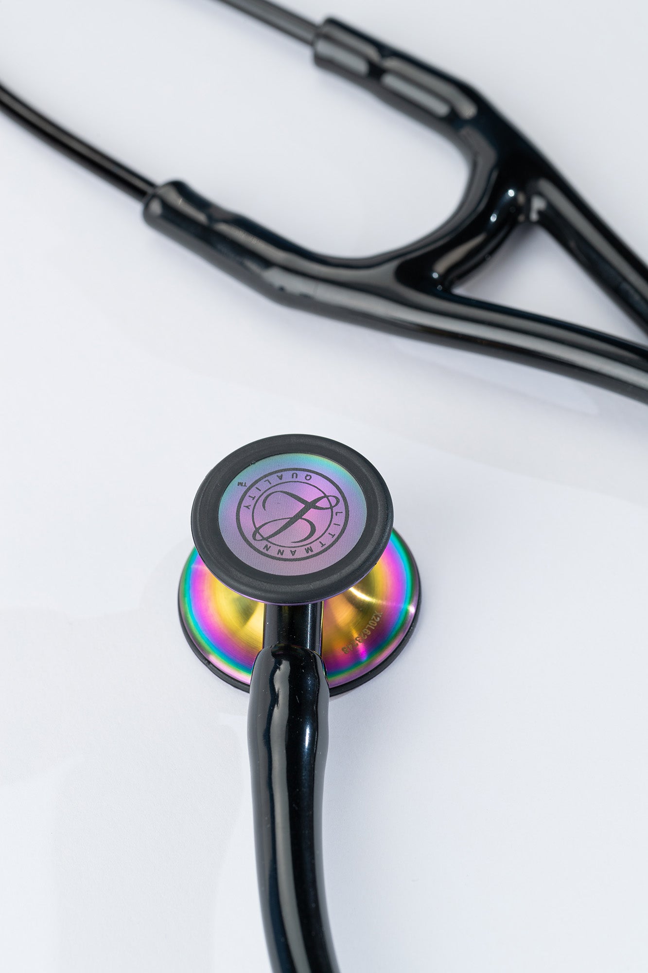 3M™ Littmann® Cardiology IV™ Diagnostic Stethoscope, Rainbow-Finish Chestpiece, Black Tube, Stem and Headset, 27 inch, 6165