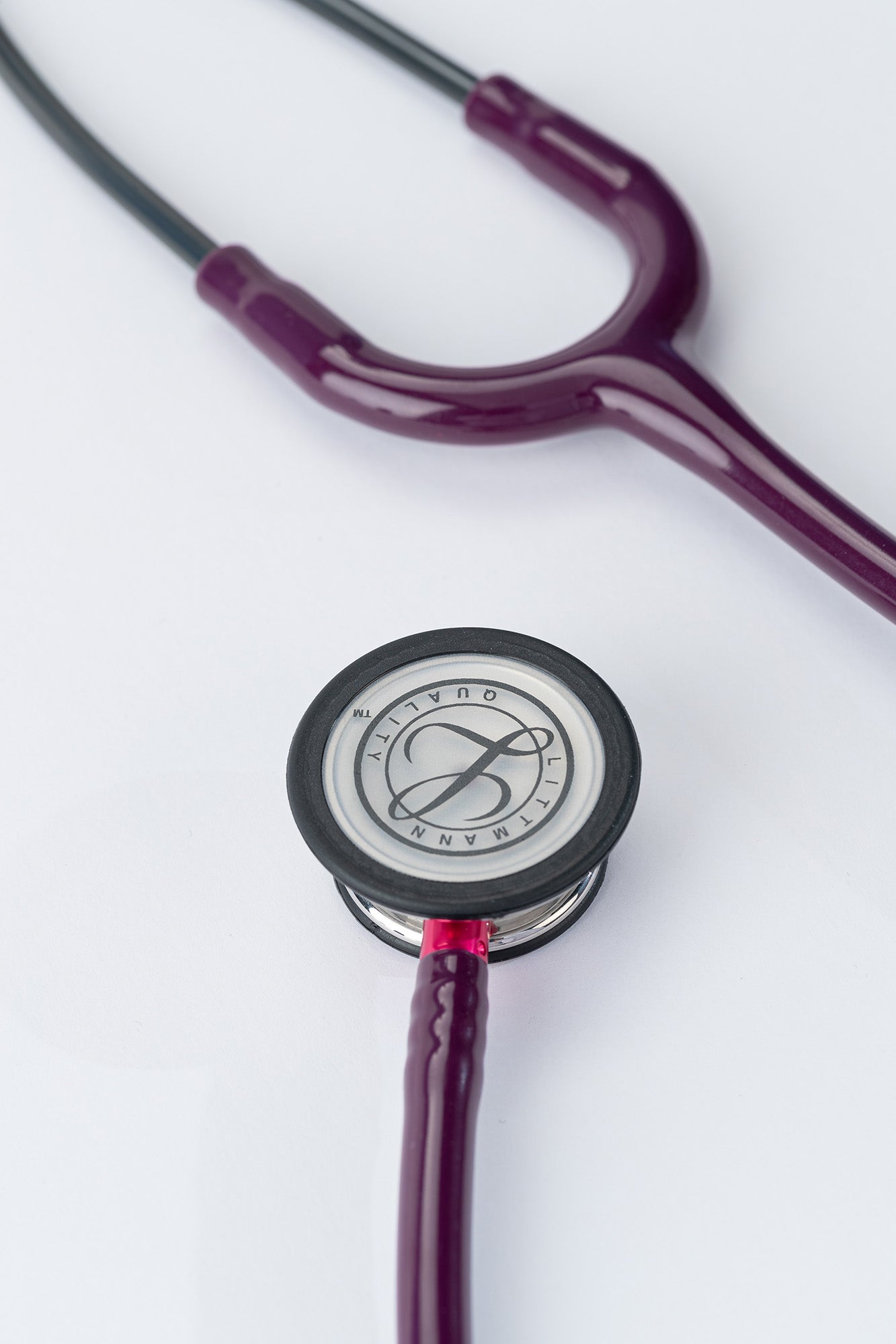 3M™ Littmann® Classic III™ Monitoring Stethoscope, Mirror Finish Chest-piece, Plum Tube, Pink Stem and Smoke Headset, 5960