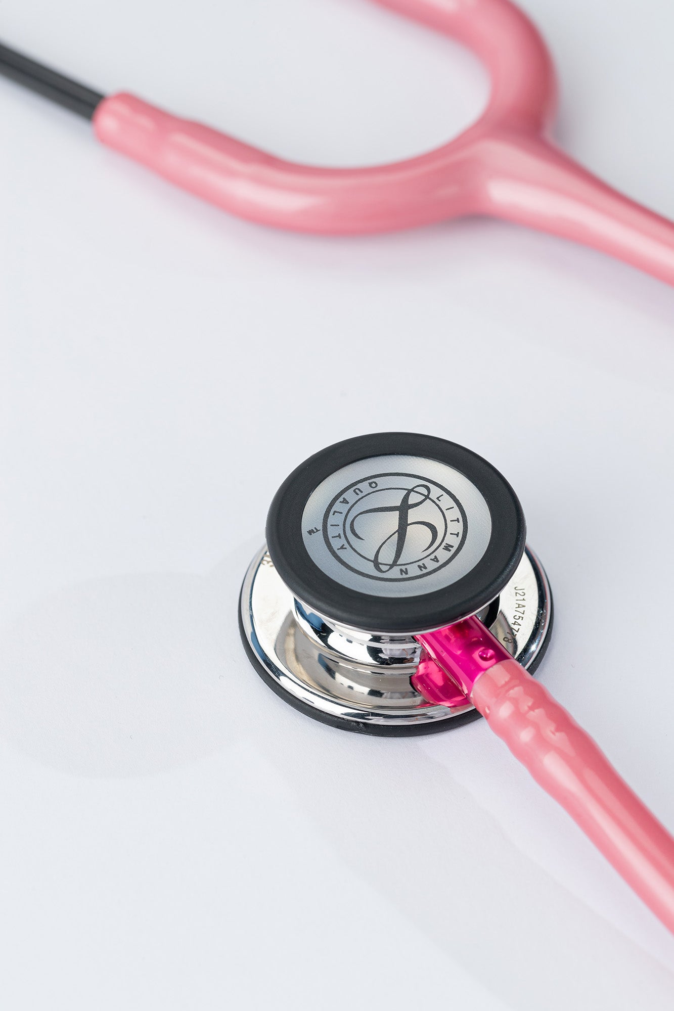 3M™ Littmann®  Classic III™ Monitoring Stethoscope, Mirror Chestpiece, Pearl Pink Tube, Pink Stem and Smoke Headset, 27 inch, 5962