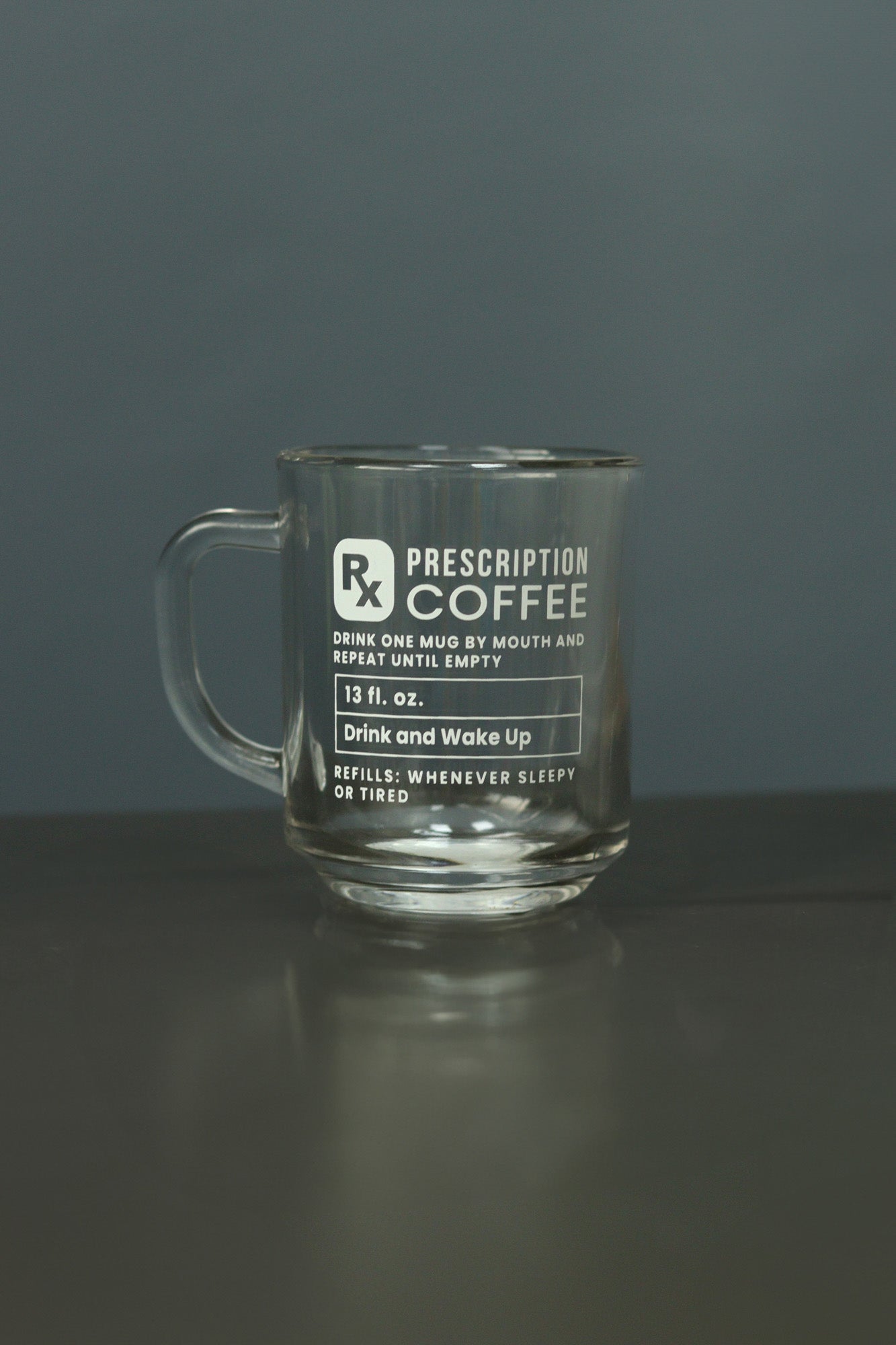 Rx Prescription Coffee Glass Beaker Mug